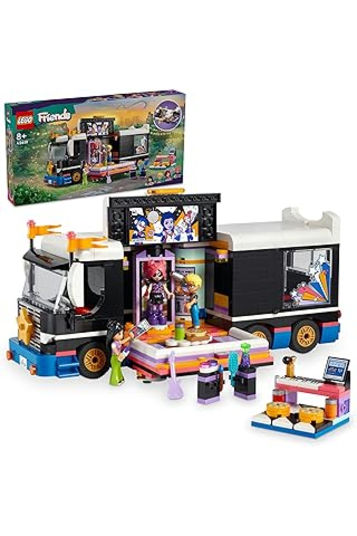 Mu Art Ahşap Lego Friends Pop Star Müzik Turne Otobüsü 42619-8 Yaş Ve Üstü Kız Ve Erkek Çocuklarının Müzikal Mac