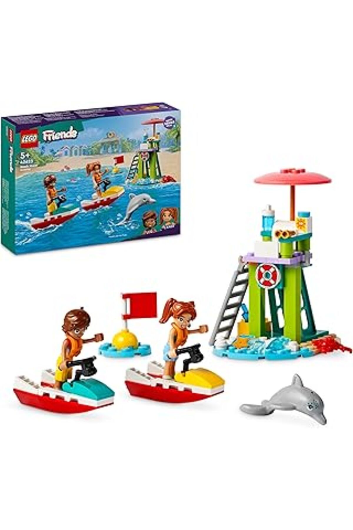 Mu Art Ahşap Lego Friends Plaj Su Motoru 42623-5 Yaş Ve Üzeri Çocuklar Için Yunus Figürü İçeren Eğitici Ve Yarat