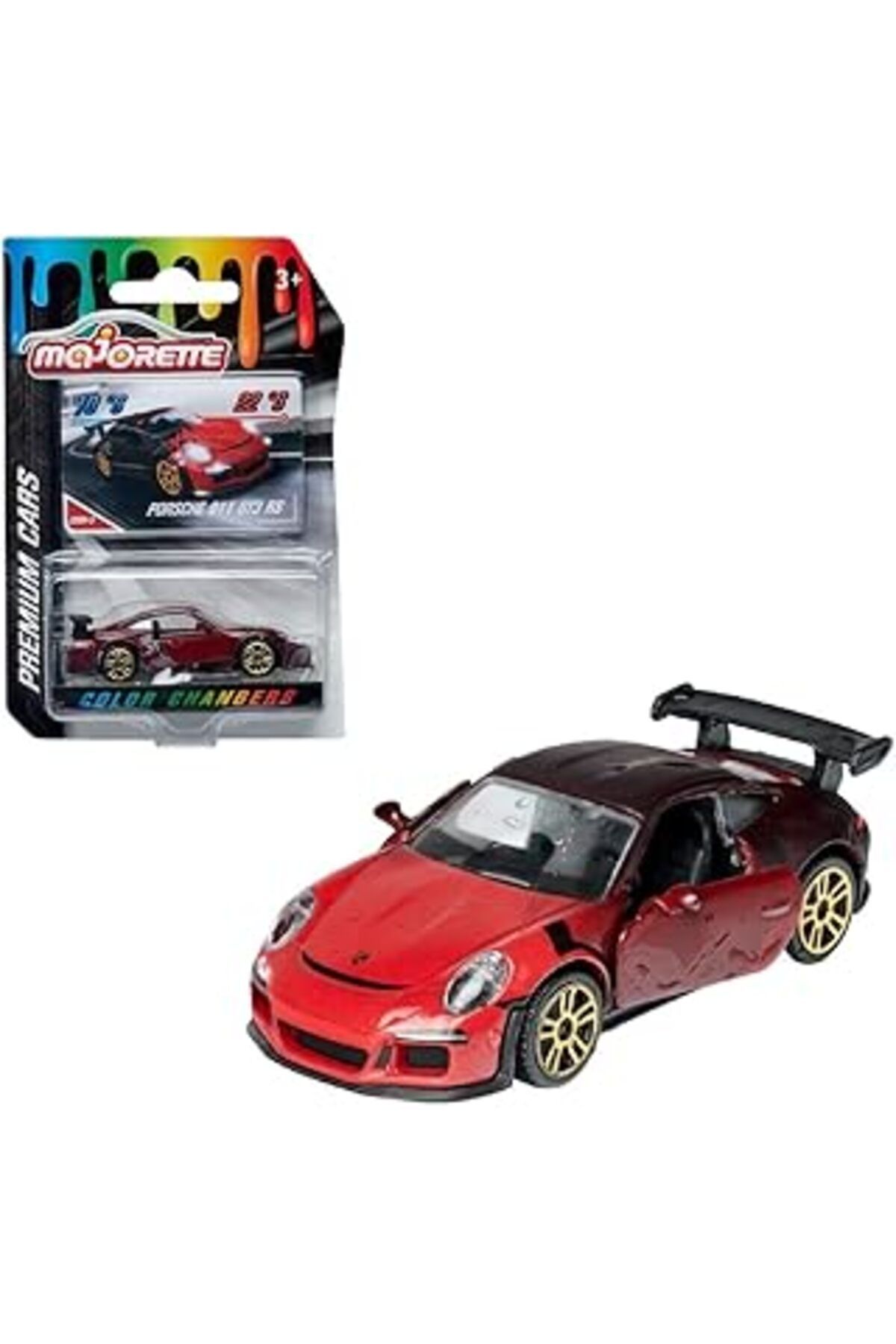 Mu Art Ahşap Majorette Color Changers Premium Arabalar 209H-5 Porsche 911 Gt3 Rs