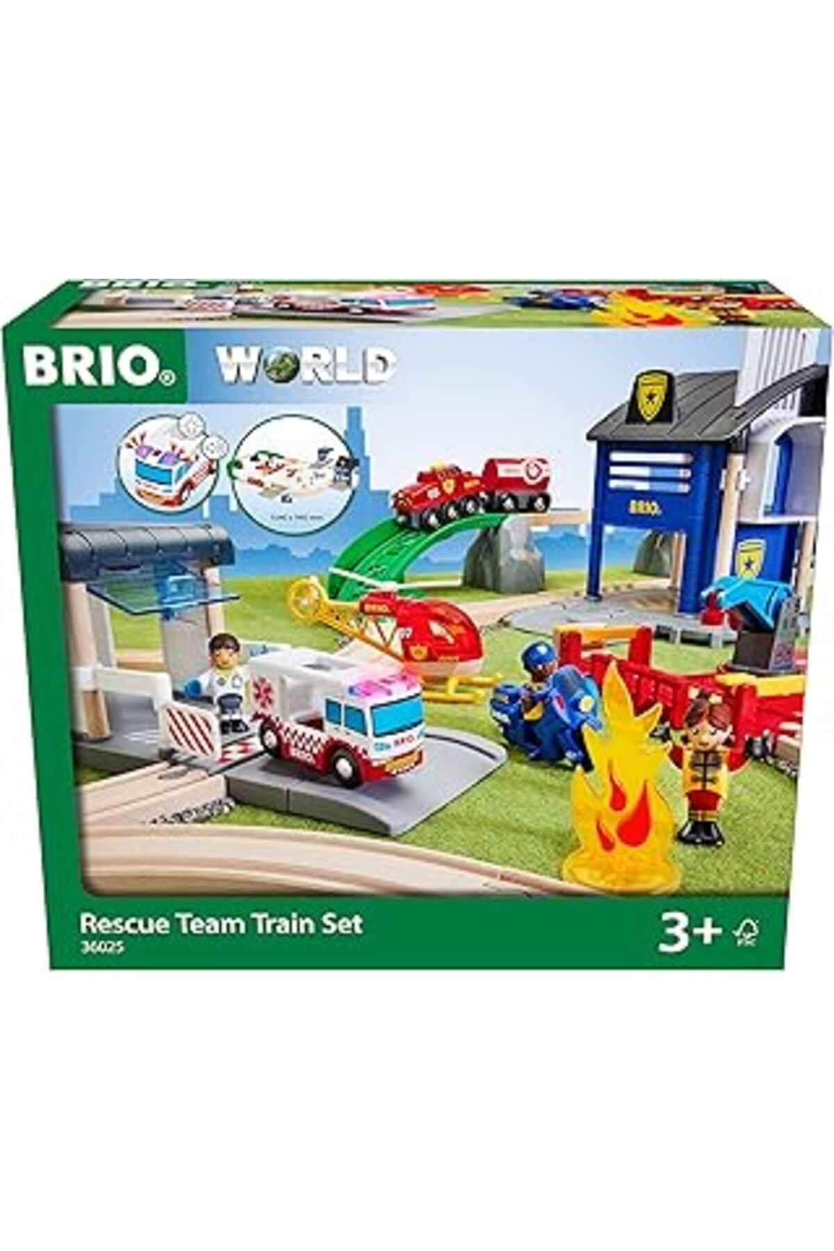 Mu Art Ahşap Brio Kurtarma Ekibi Tren Seti 36025