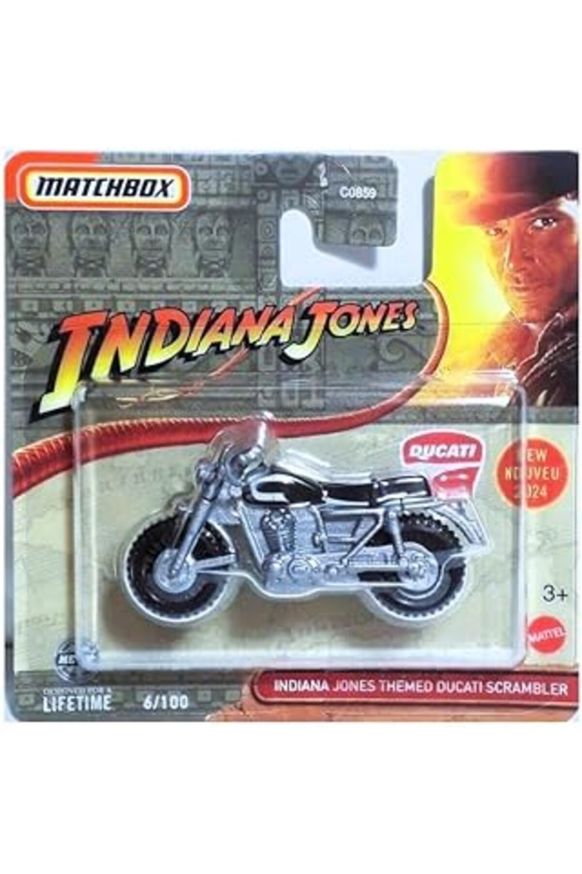 Mu Art Ahşap C0859 1:64 Tekli Arabalar Indiana Jones Ducati Scrambler Hvn38