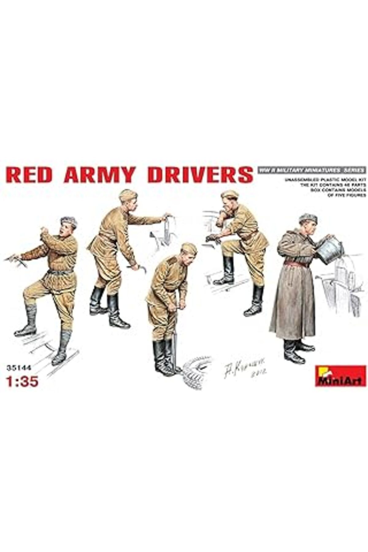 Mu Art Ahşap Miniart 35144 – Modellbauzubehoer Red Army Drivers