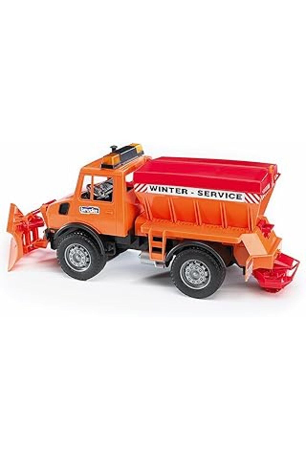 Mu Art Ahşap Bruder - Mercedes Benz Unimog Kar Temizleyici Ve Tuzlayıcı Ölçekli Model
