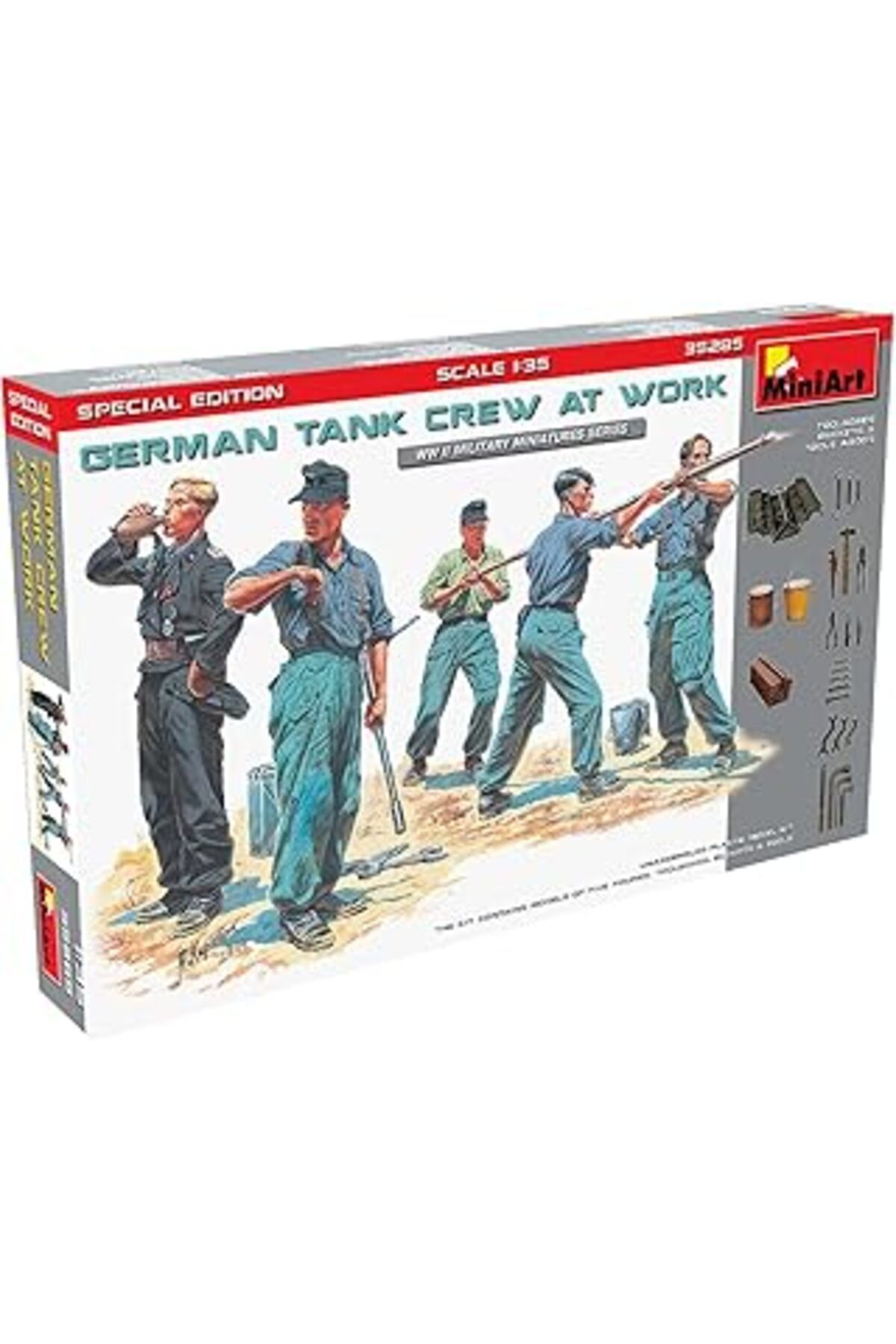 Mu Art Ahşap Miniart 35285 1:35 Çalışan Alman Mürettebatı. Üretim