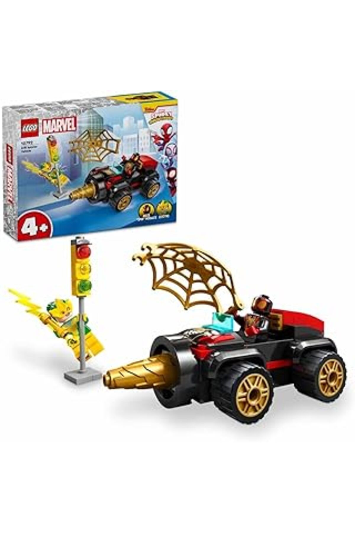 Mu Art Ahşap Lego® Marvel 4+ Döner Burgulu Araç 10792-4 Yaş Ve Üzeri Çocuklar Için Örümcek Adam Arabası, Miles M