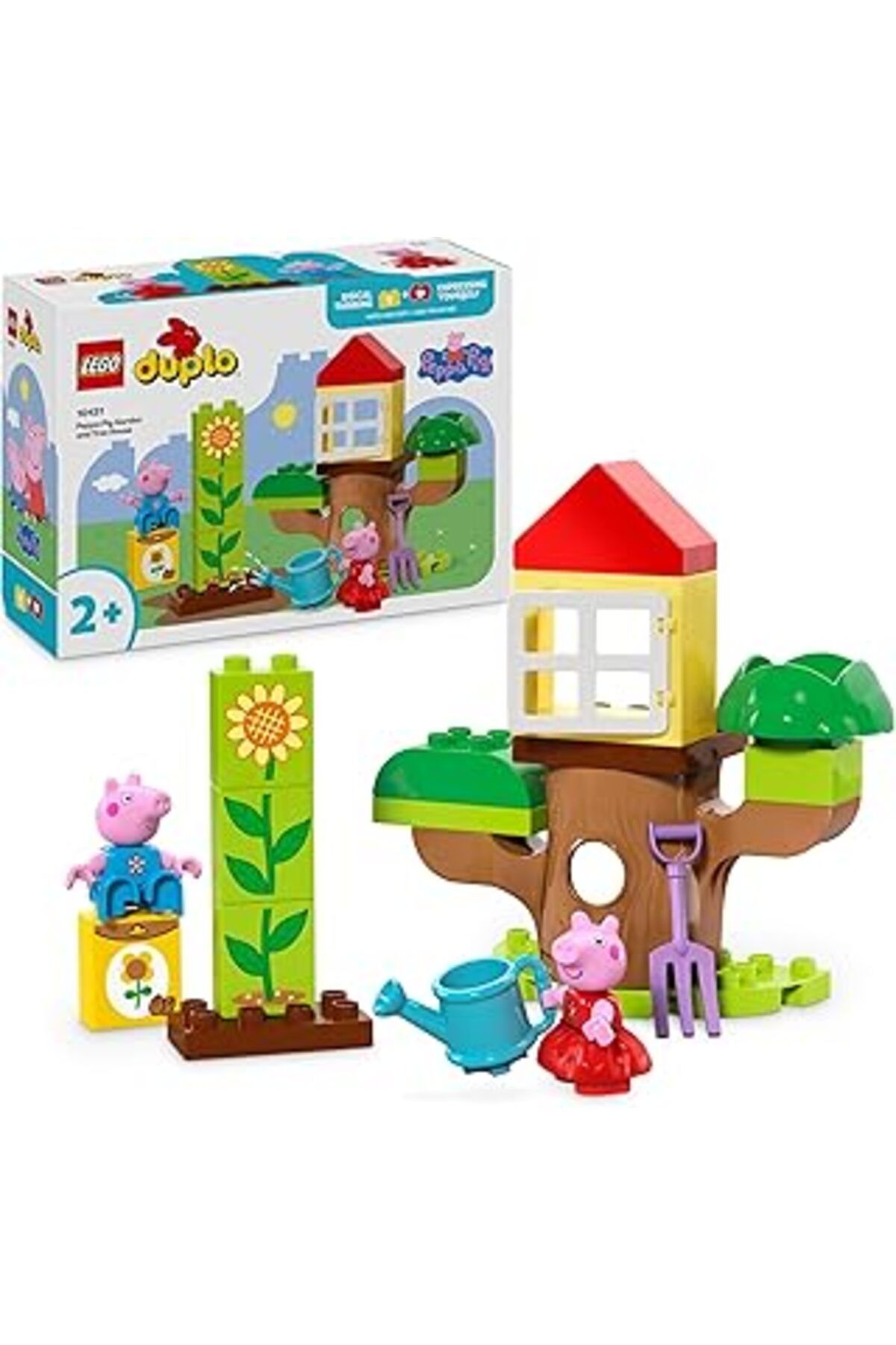 Mu Art Ahşap Duplo Peppa Pig Bahçe Ve Ağaç Ev 10431-2 Yaş Ve Üzeri Çocuklar Peppa Pig Minifigürü İçeren Eğitici