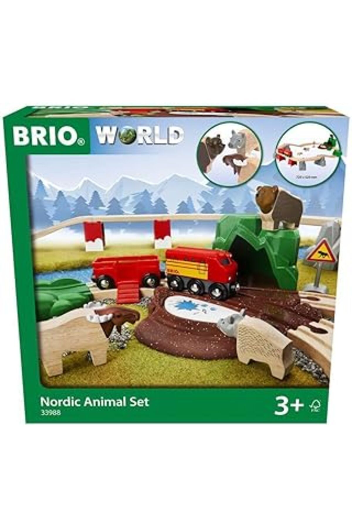 Mu Art Ahşap Brio World 33988 İskandinav Ormanı Hayvanları Seti - Brio Ahşap Tren Aksesuarları - 3 Yıldan Itibar