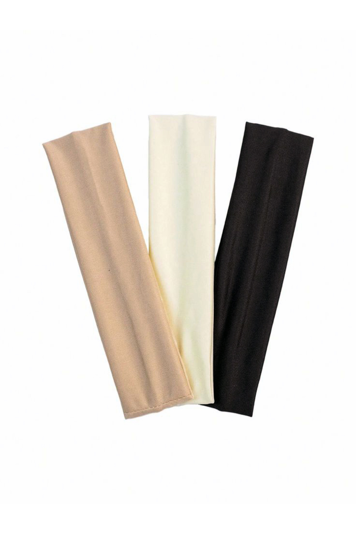 MERİCEY Kadın 3'lü Kahverengi Bej Vizon Esnek Bandana - Saç Bandı - Saç Tokası