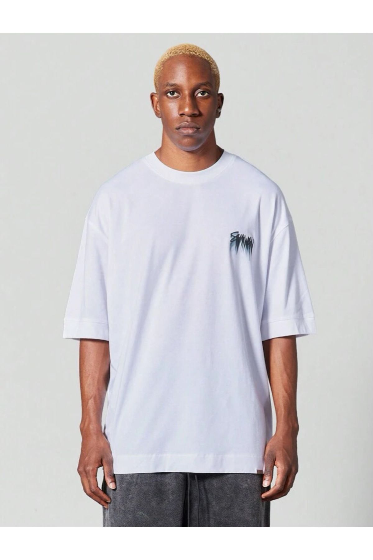 VBSVİBES-WHITE OVERSIZE MOLD PROJECTS PRINTED TSHIRT 3