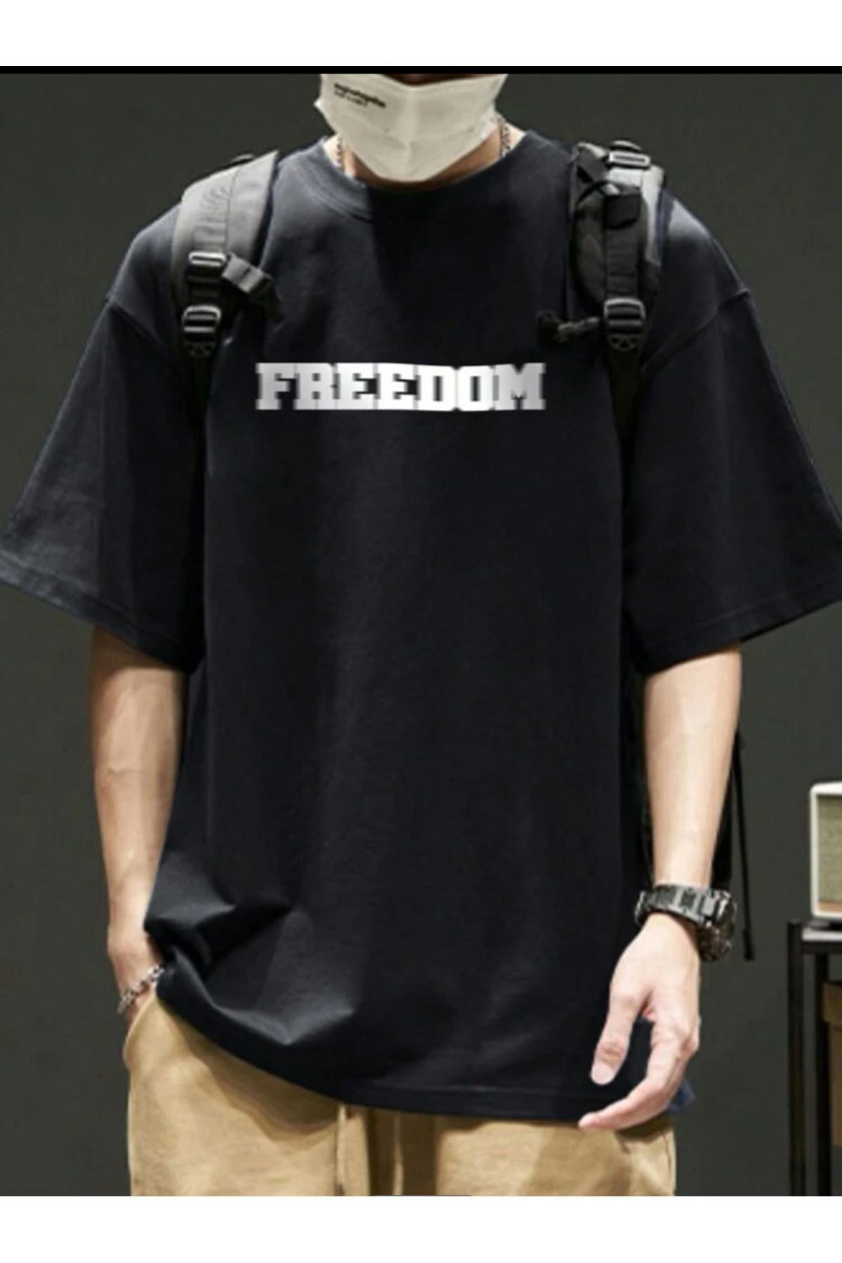 VBSVİBES-OVERSIZE FREEDOM PRINTED TSHIRT BASIC 4