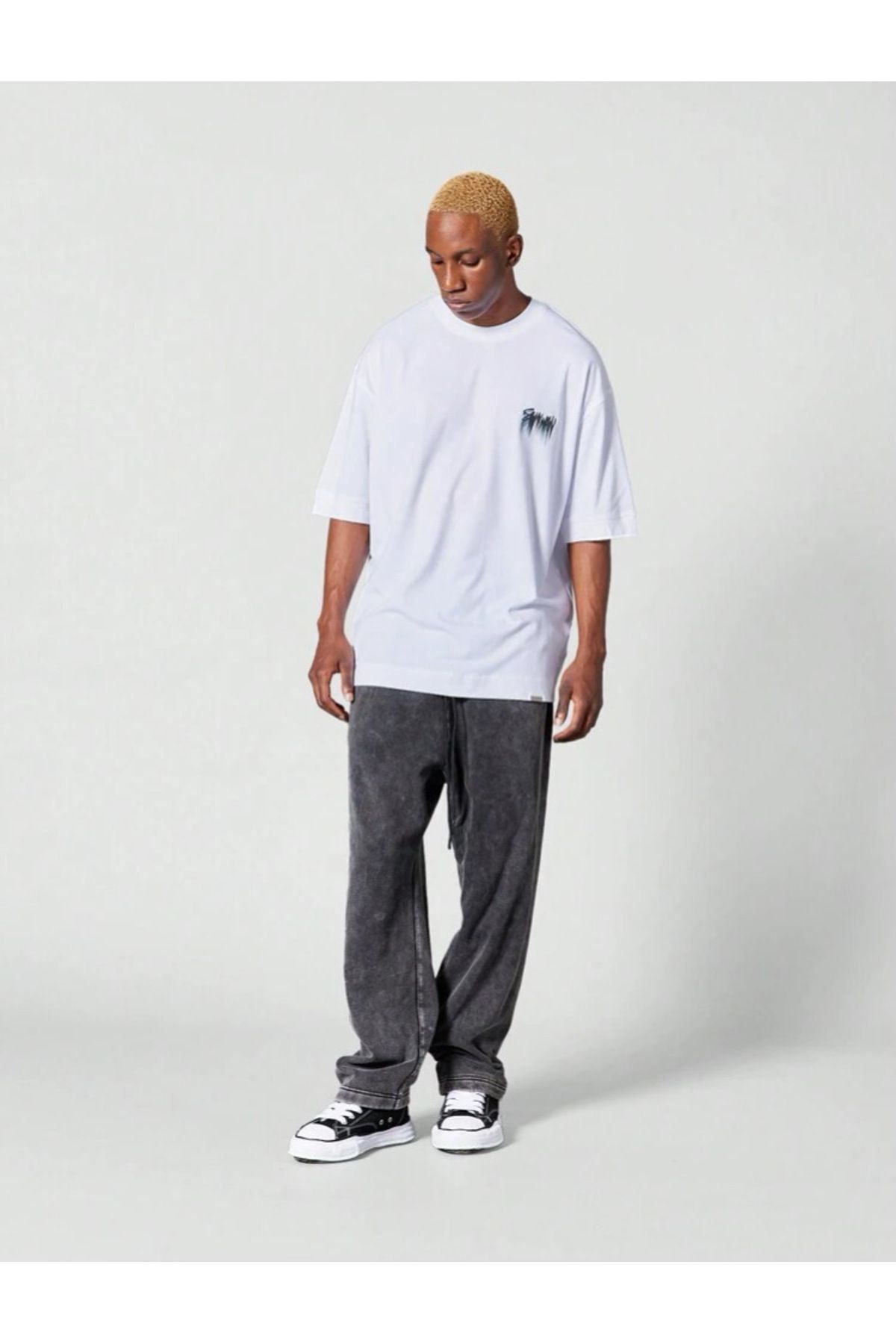 VBSVİBES-WHITE OVERSIZE MOLD PROJECTS PRINTED TSHIRT 1