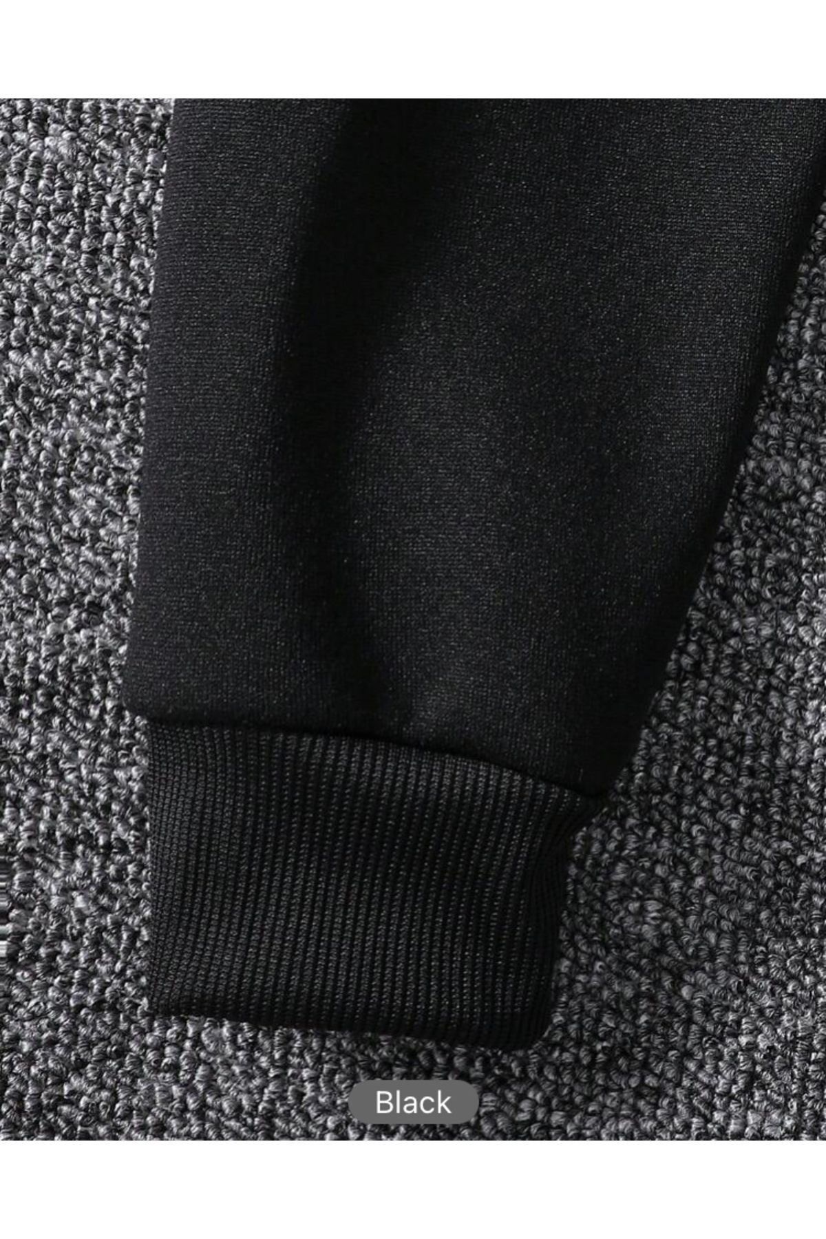 VBSVİBES-Oversize Basic Tracksuit Set Black 3