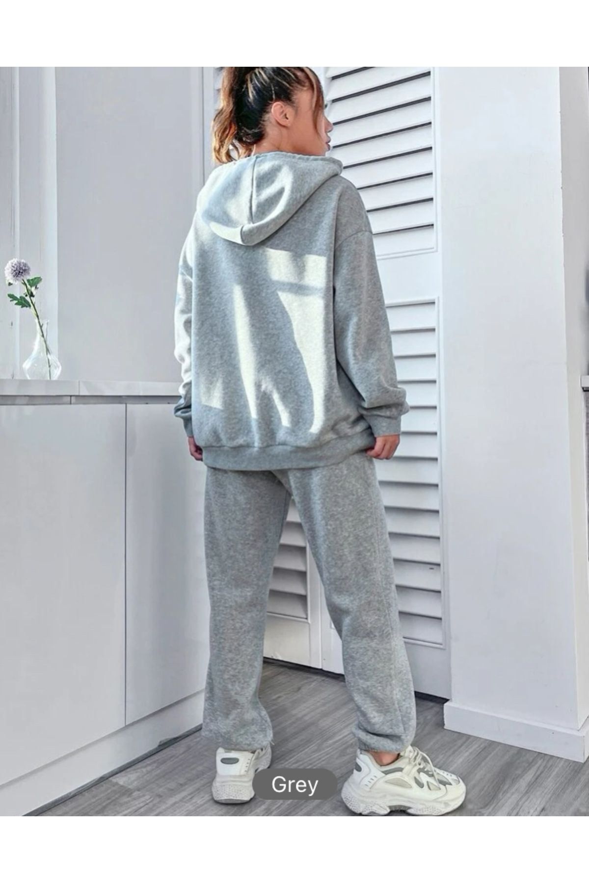 VBSVİBES-Hooded Tracksuit Set Gray California 4