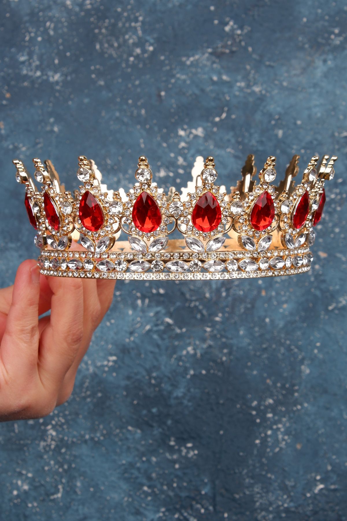 Hayalperest boncuk-Full Lap Round Princess Crown Royal Crown Cake and Bun Crown 3