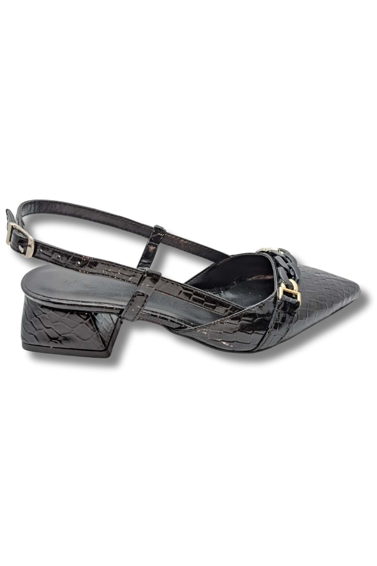 ÇİĞDEM KUNDURA-Edeltraud - Open Back Pointed Toe Block Heeled Shoes 1