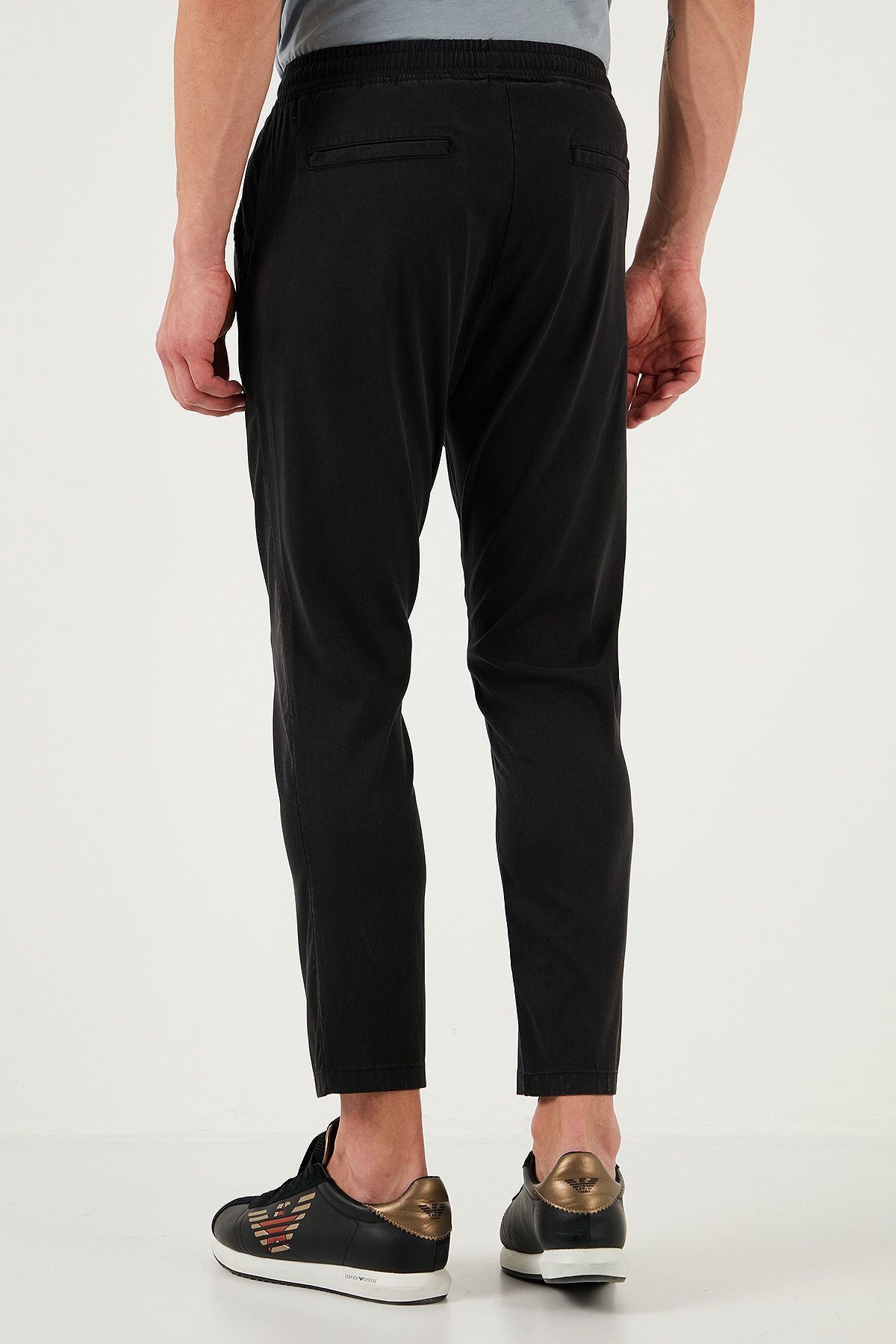 Buratti-Cotton Slim Fit Elastic Waist Pipe Leg Trousers Men's Pants 5545S87Jmilano 6
