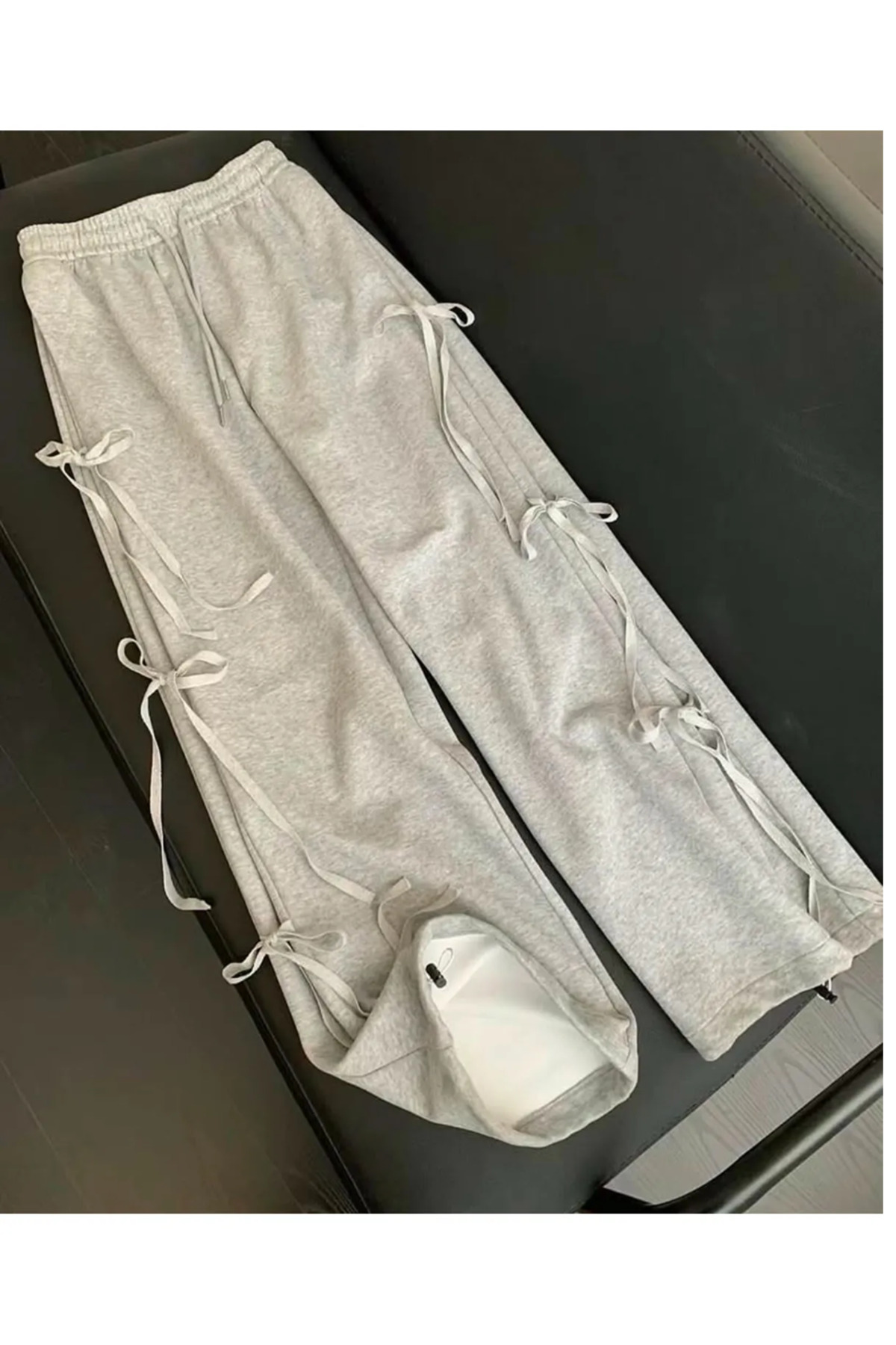 DEEFWEAR  Y2k Kurdale Detay Örme Pantolon Eşofman - Görsel 2