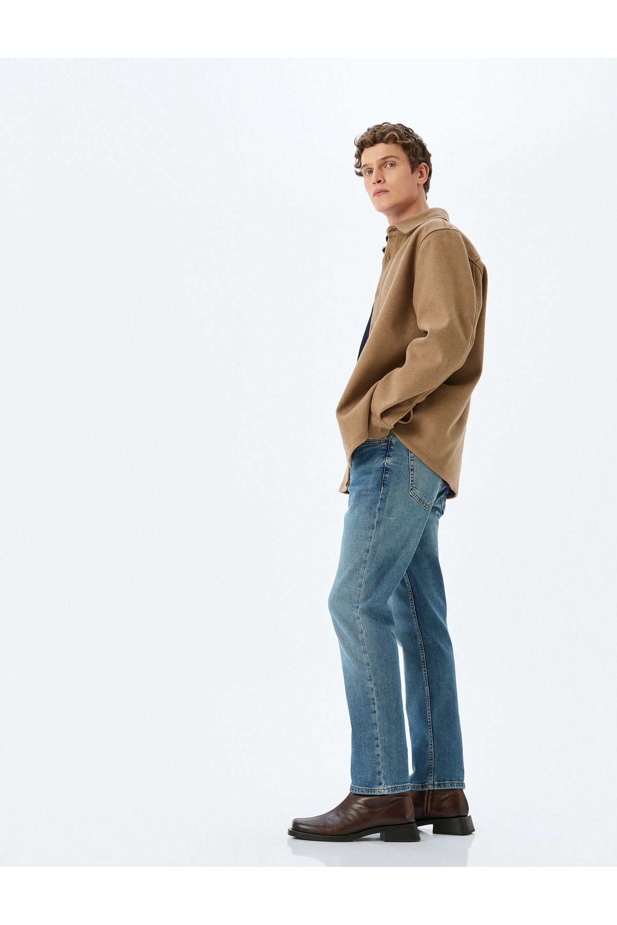 Koton Yeni Sezon Straight Fit Kot Pantolon - Mark Jean
