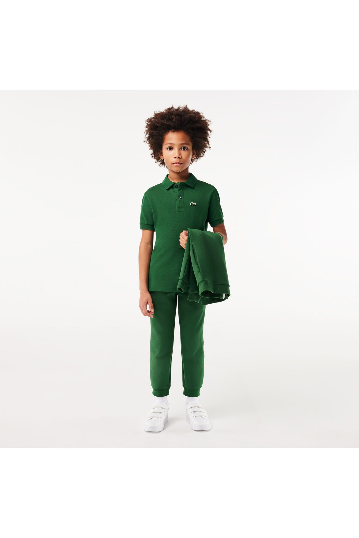 تی شرت یقه پولو دخترانه و پسرانه بچگانه چوگان سبز مناسب کودکان اورجینال Lacoste