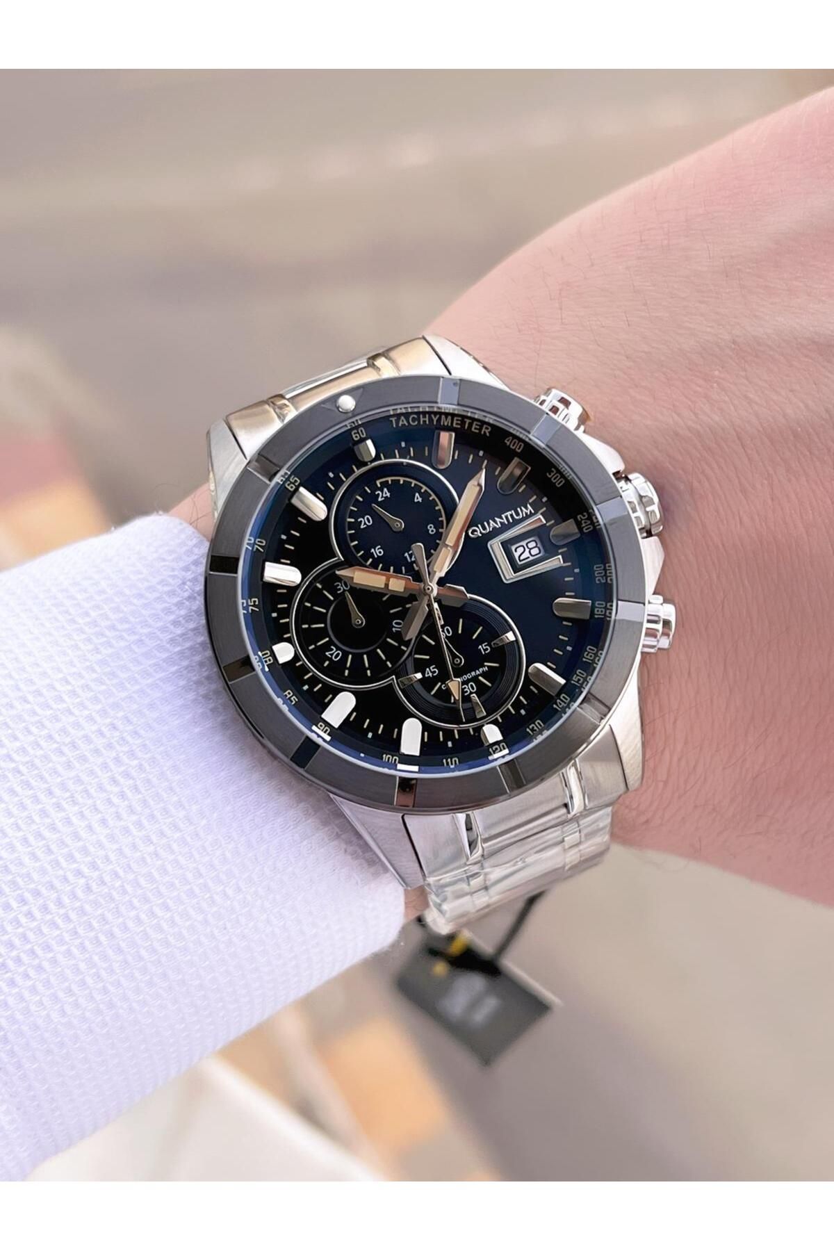 Quantum-Steel Cord Inner Dial Functions Active 10 Atm Men Wristwatch Eq.1067.560 2