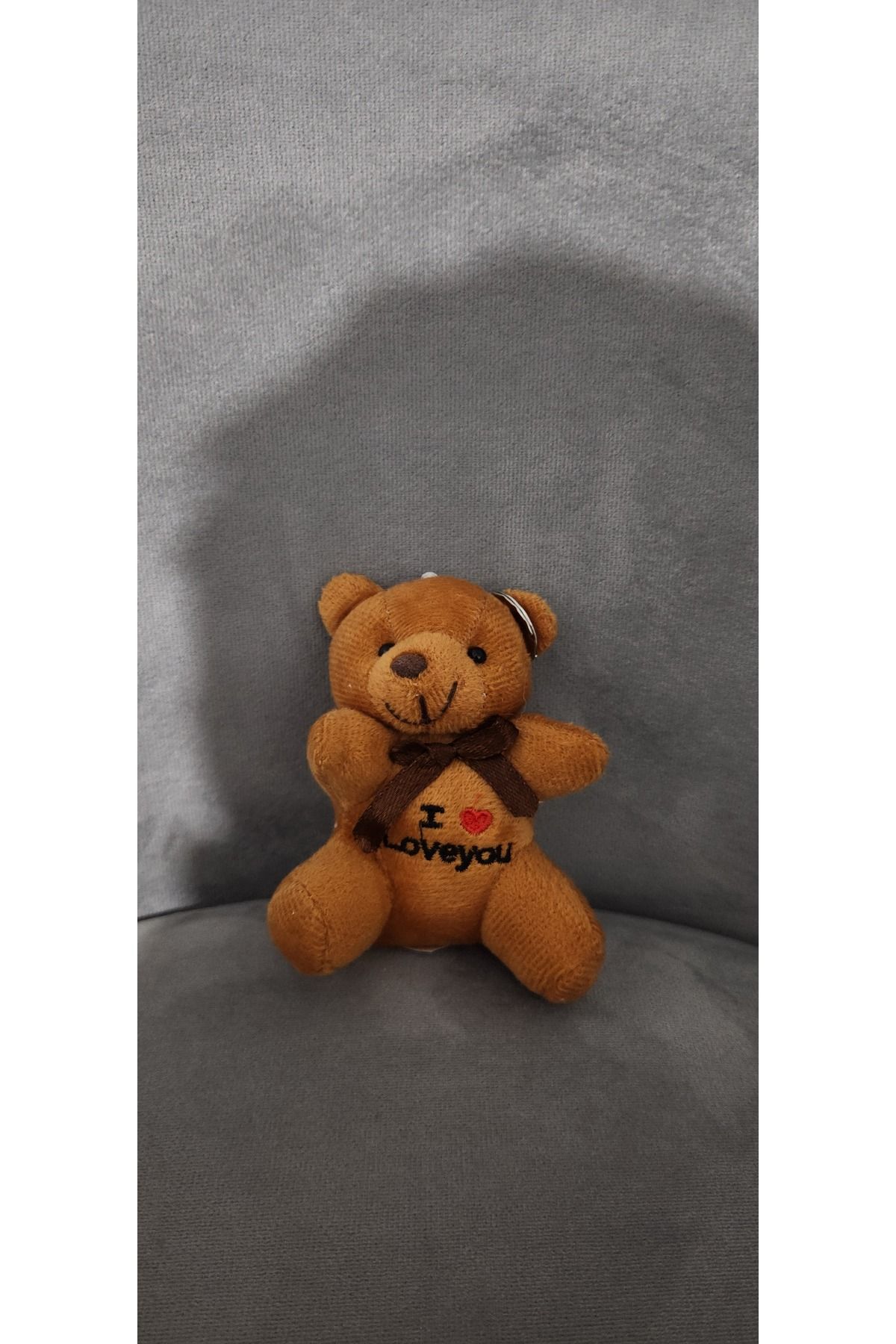LUZAB-I Love You Written Luxury Plush Teddy Bear Keychain 10 cm Ornament Material Brown 1
