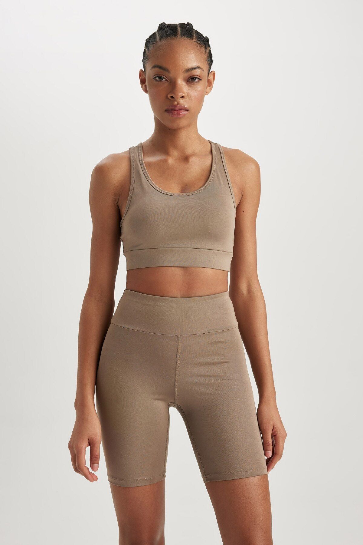 DeFacto-Schwarze, flexible Sport-Leggings mit hoher Taille – Biker Z6741az23sp 3