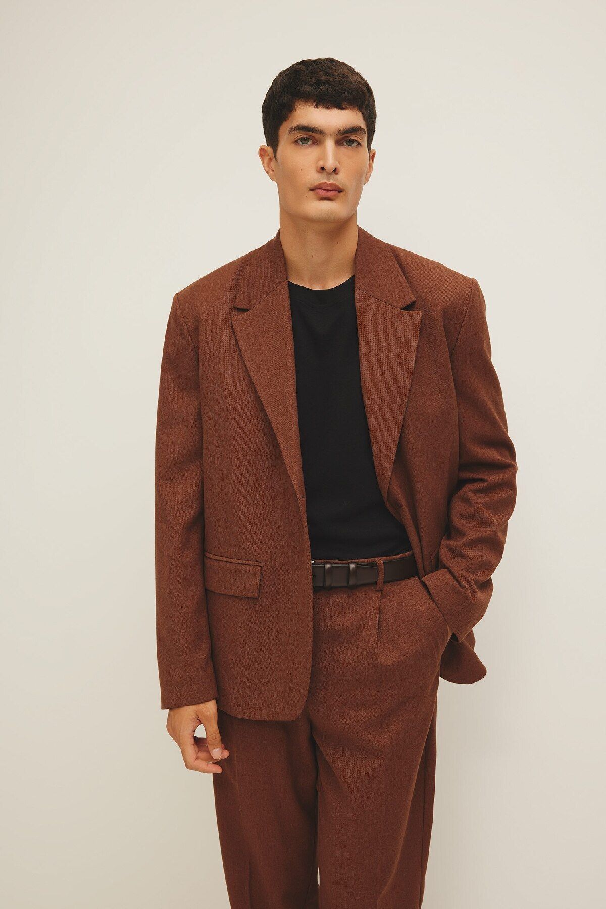 DeFacto-Bequem geschnittene, gefütterte Basic-Blazerjacke – geknöpft B0059ax23wn 3