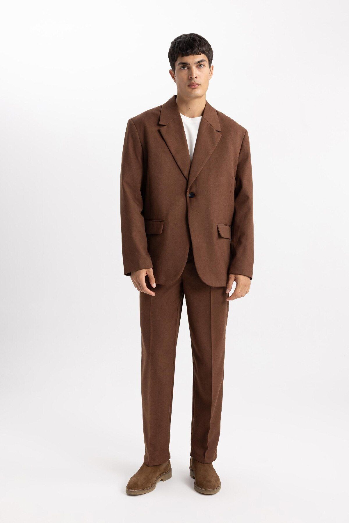 DeFacto-Bequem geschnittene, gefütterte Basic-Blazerjacke – geknöpft B0059ax23wn 6