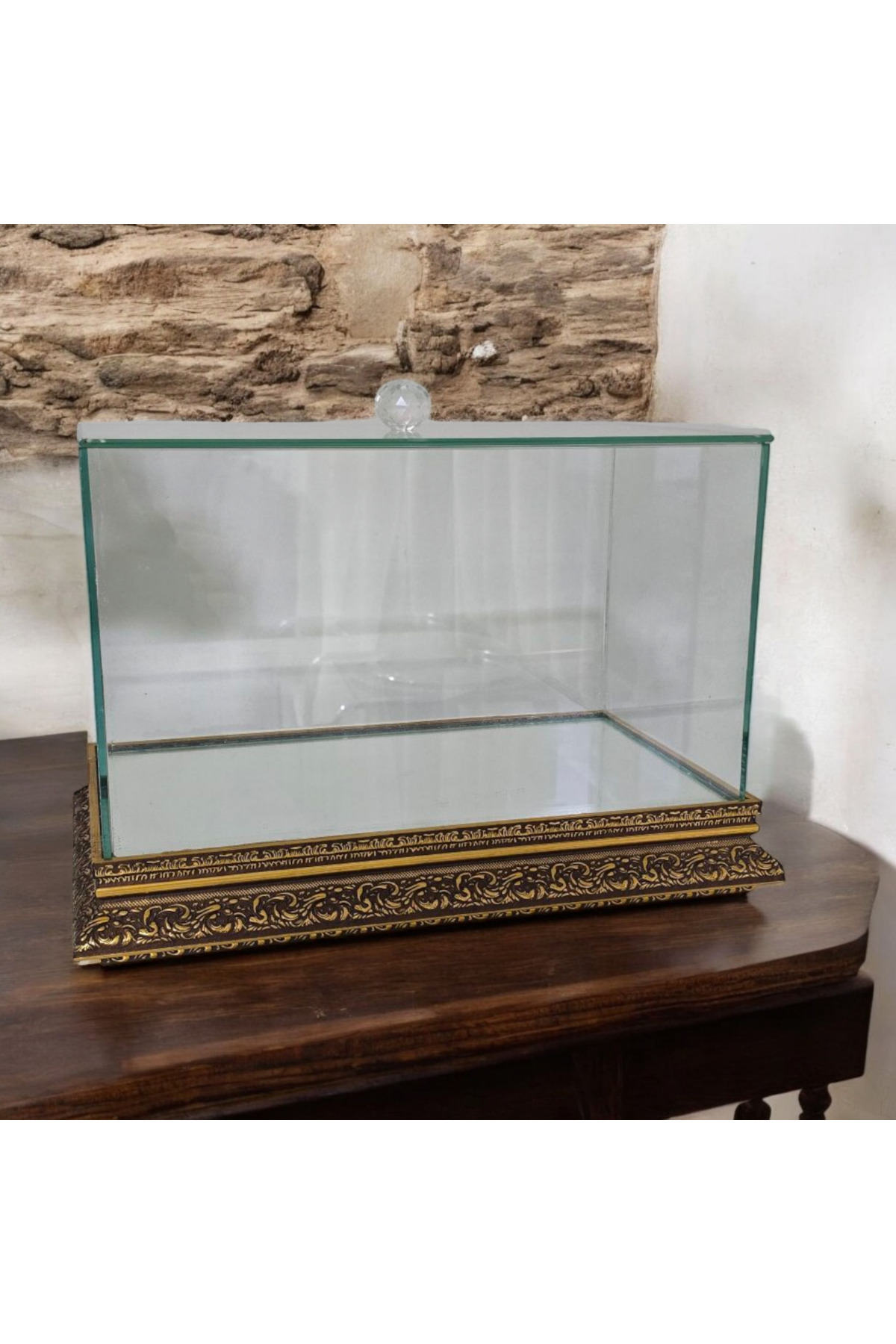 Gold Cam Söz Nişan Çeyiz Bohça Kutusu 35*20*20 Cm Gelin Damat Bohçası Ahşap Aynalı Taban