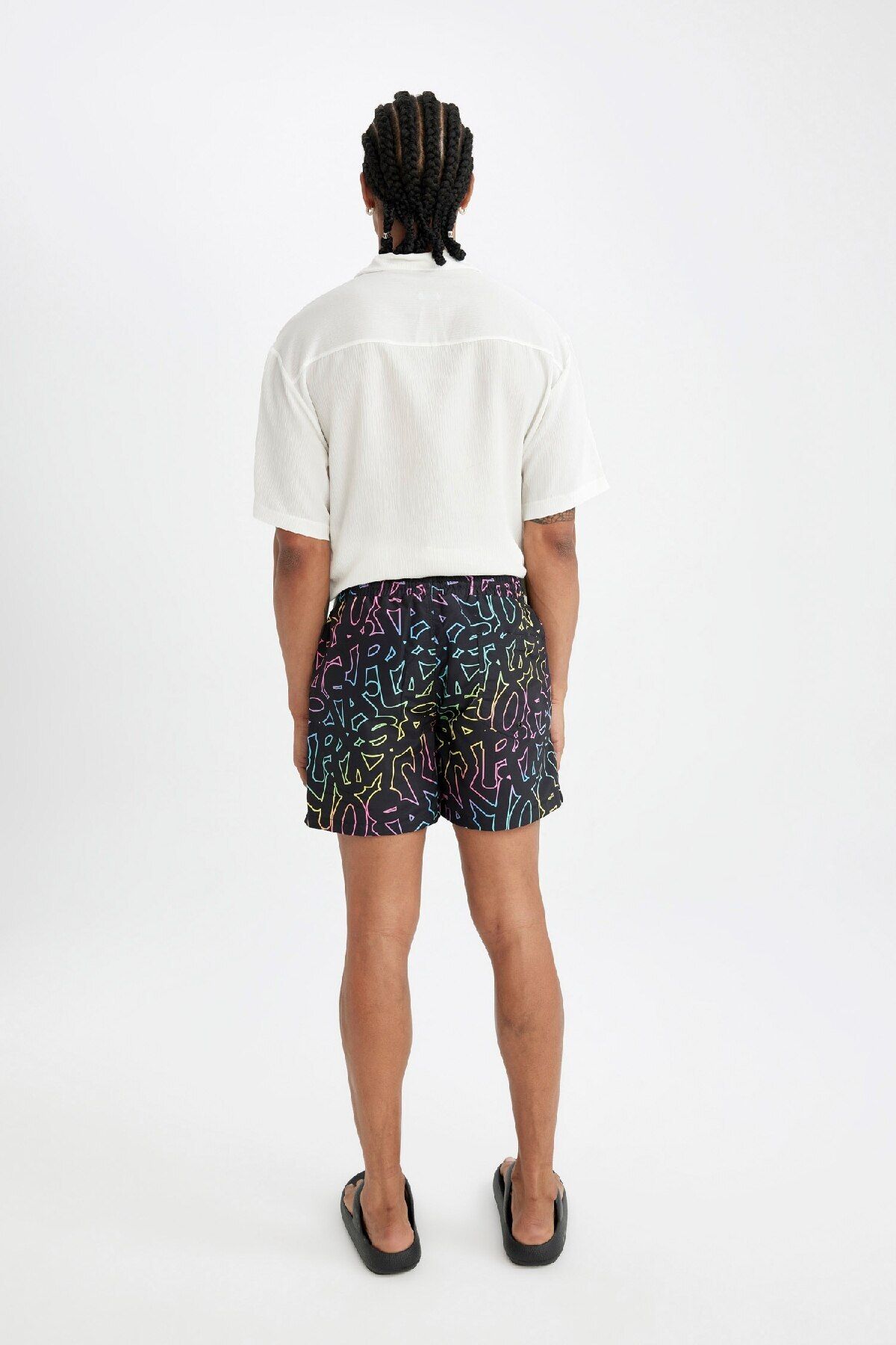 DeFacto-M8615Az24Hs Model Patterned Short-Length Swim Shorts 6
