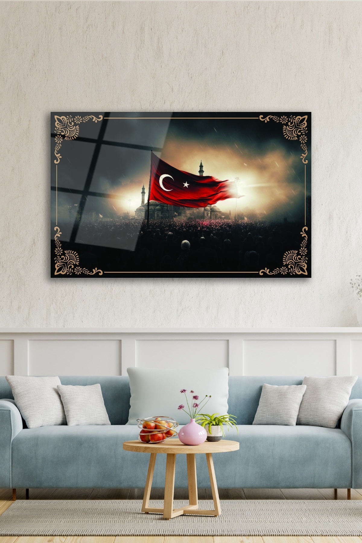 Türk Bayrağı Cam Tablo görsel 4