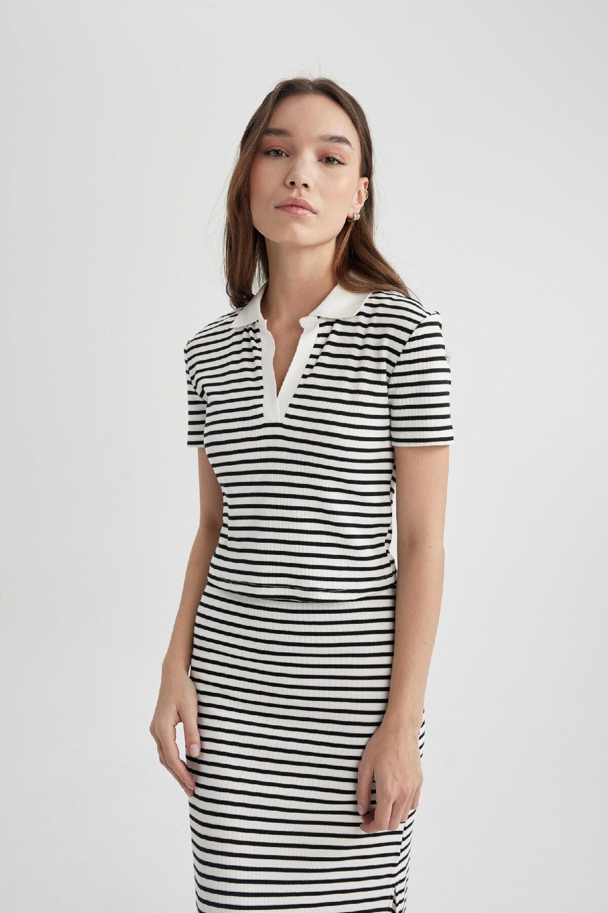 DeFacto-Tricou cu mânecă scurtă cu gât polo 4
