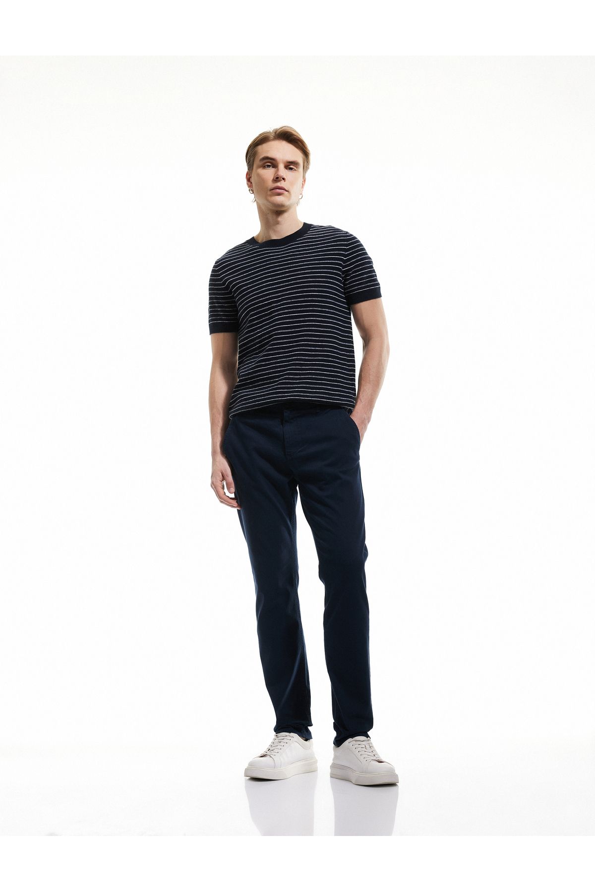 Koton Yeni Sezon Pamuklu Düğmeli Chino Cep Detaylı Slim Fit Pantolon
