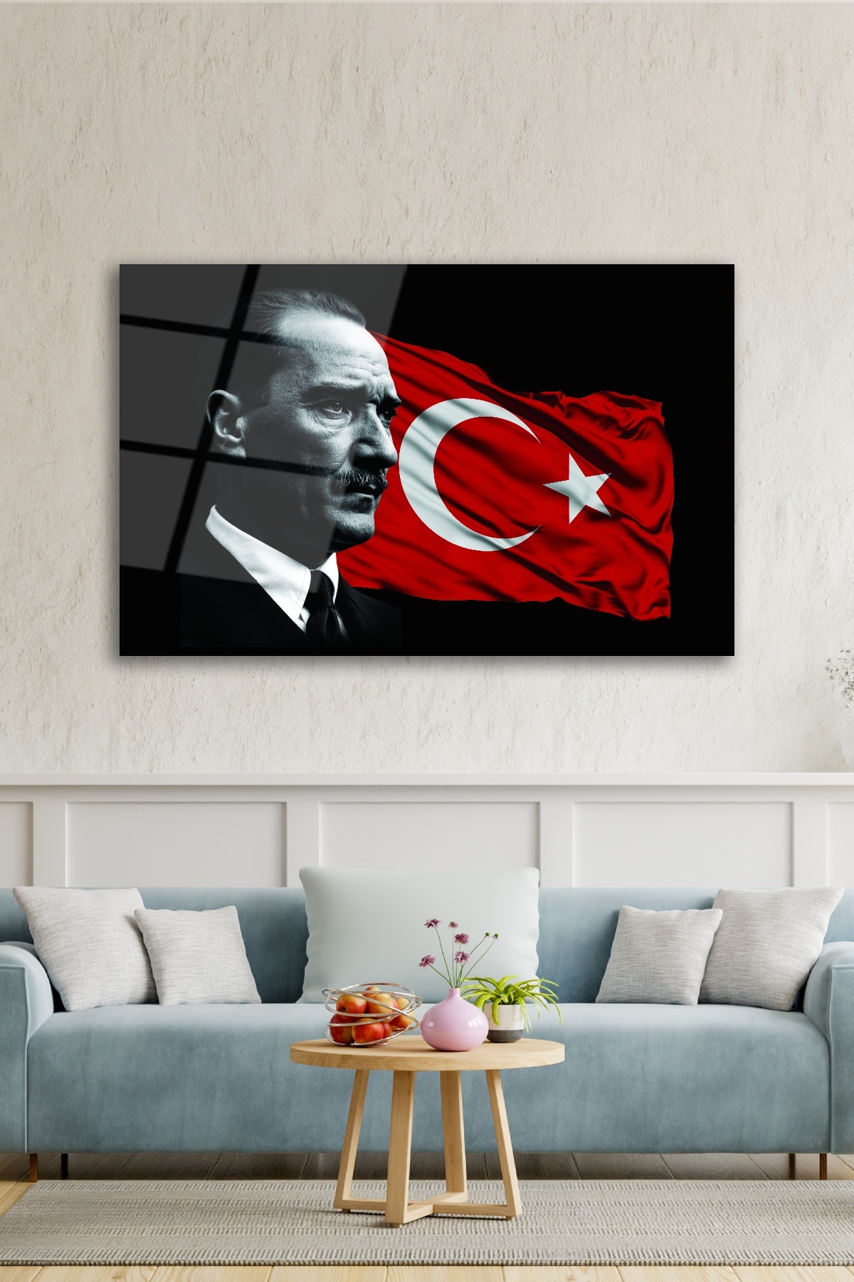 Türk Bayrağı Ve Atatürk Cam Tablo-6 görsel 4