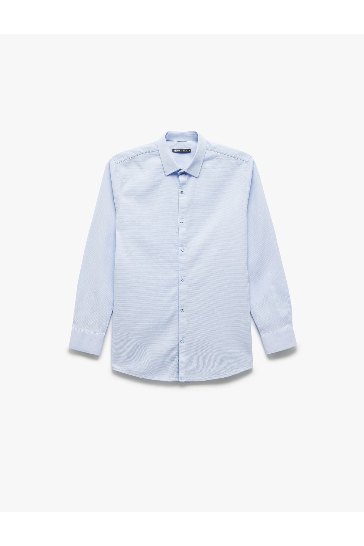 Koton Yeni Sezon Pamuklu Slim Fit Uzun Kollu İtalyan Yaka Gömlek