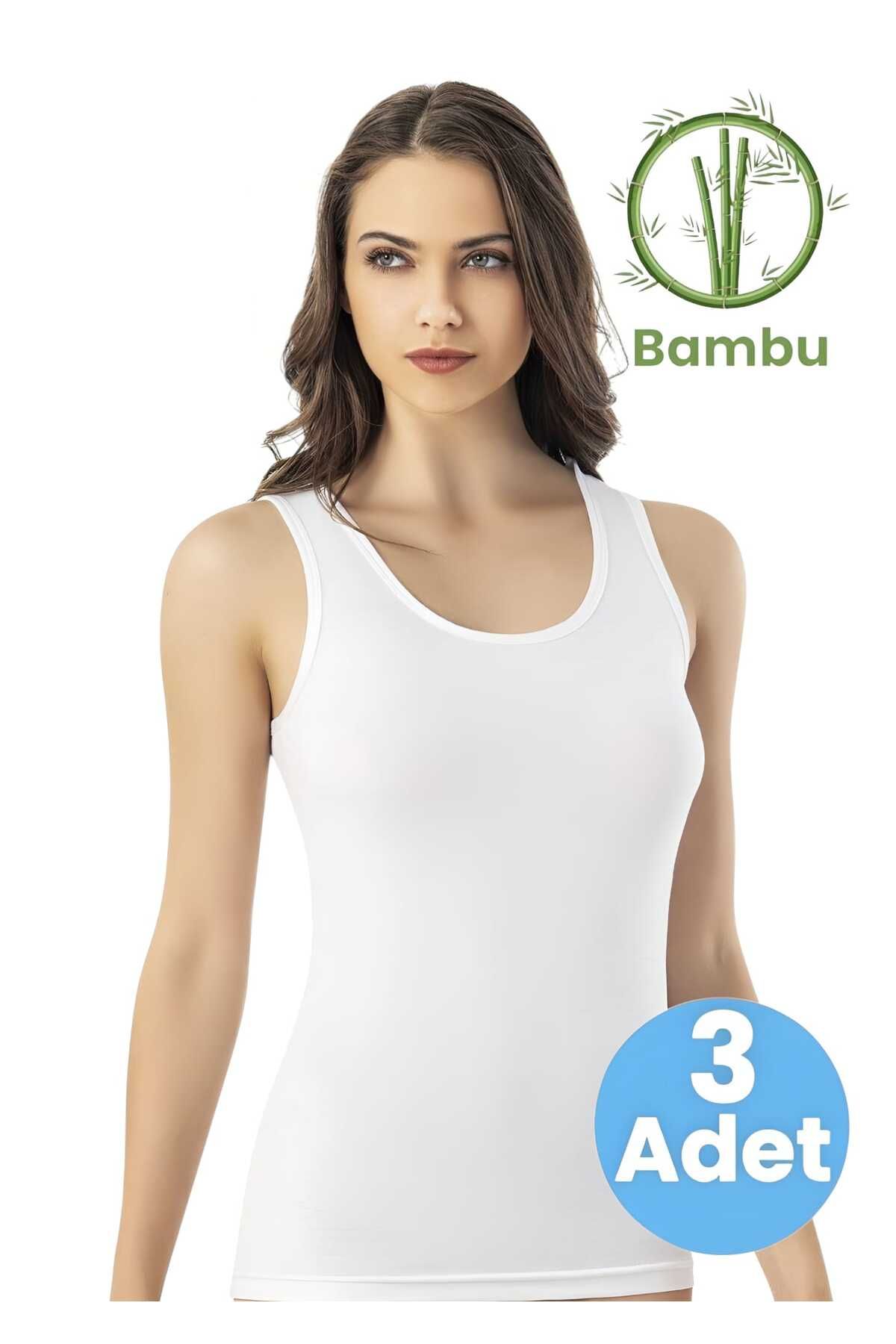Uniquetrenders Tricou Din Bambus Pentru Femei, Cu Bretele Groase, 3 Piese Femeie - XL