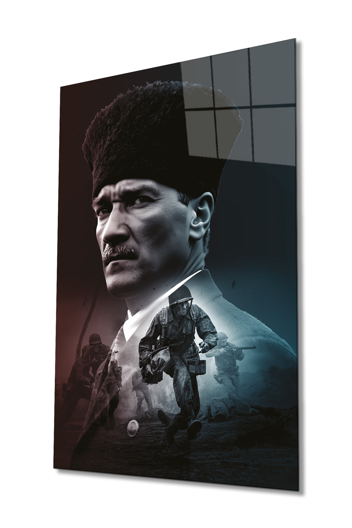 SİYAH BEYAZ ATATÜRK CAM TABLO-2