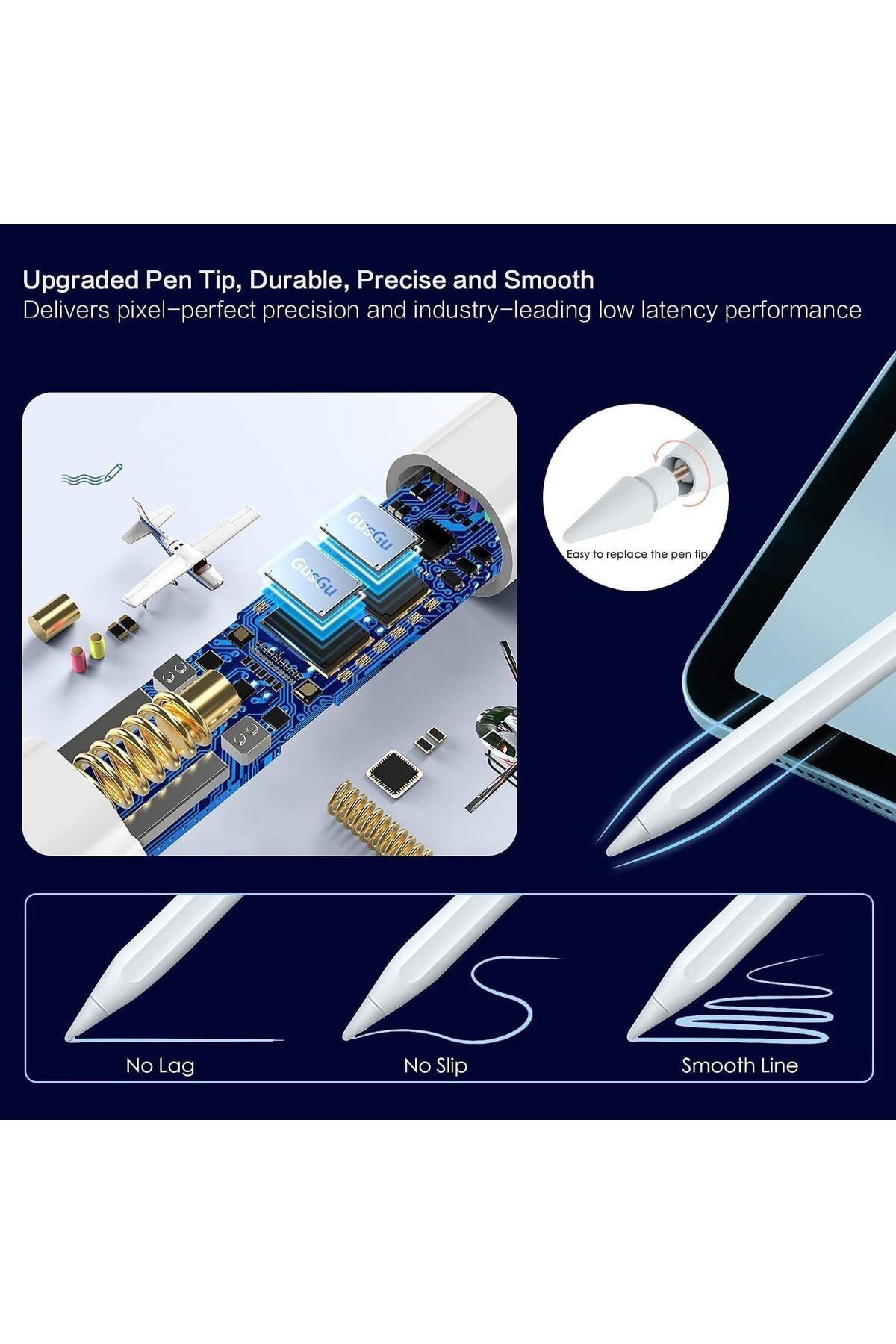 Kipgsm-Ios Android Compatible Tablet Pen Drawing Writing Touch Stylus Pen 4