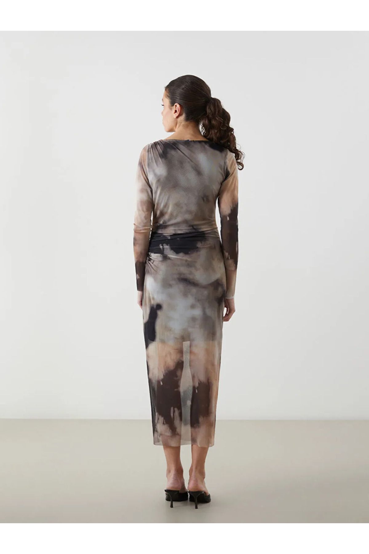 LC Waikiki-Rochie bodycon pentru femei LCW Vision Mixed Crewneck Tie Dye Print 4