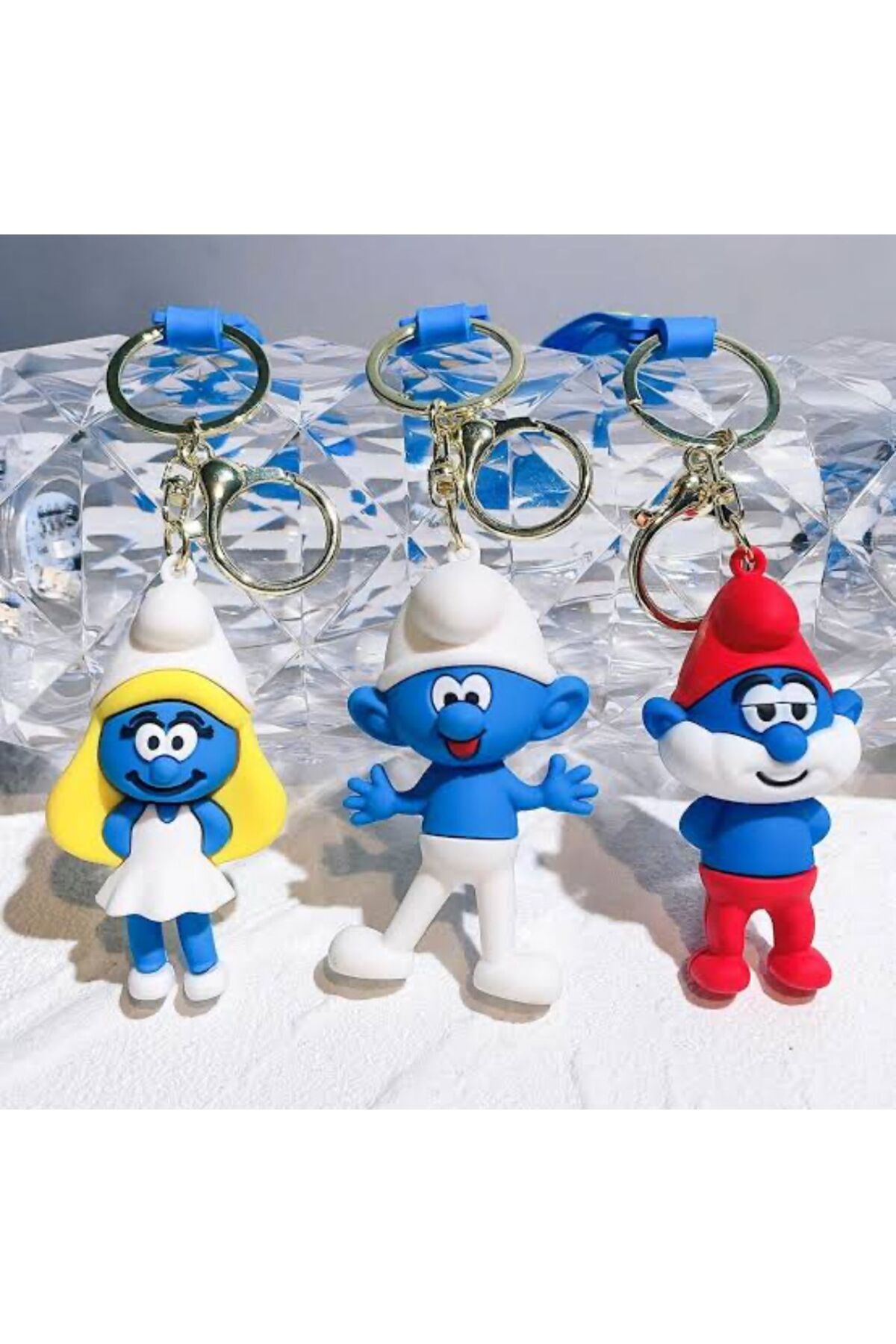 Sensoria-Decorative Smurfs Keychain and Bag Accessory 3D Keychain Silicone Large Size Smurf Smurf 5