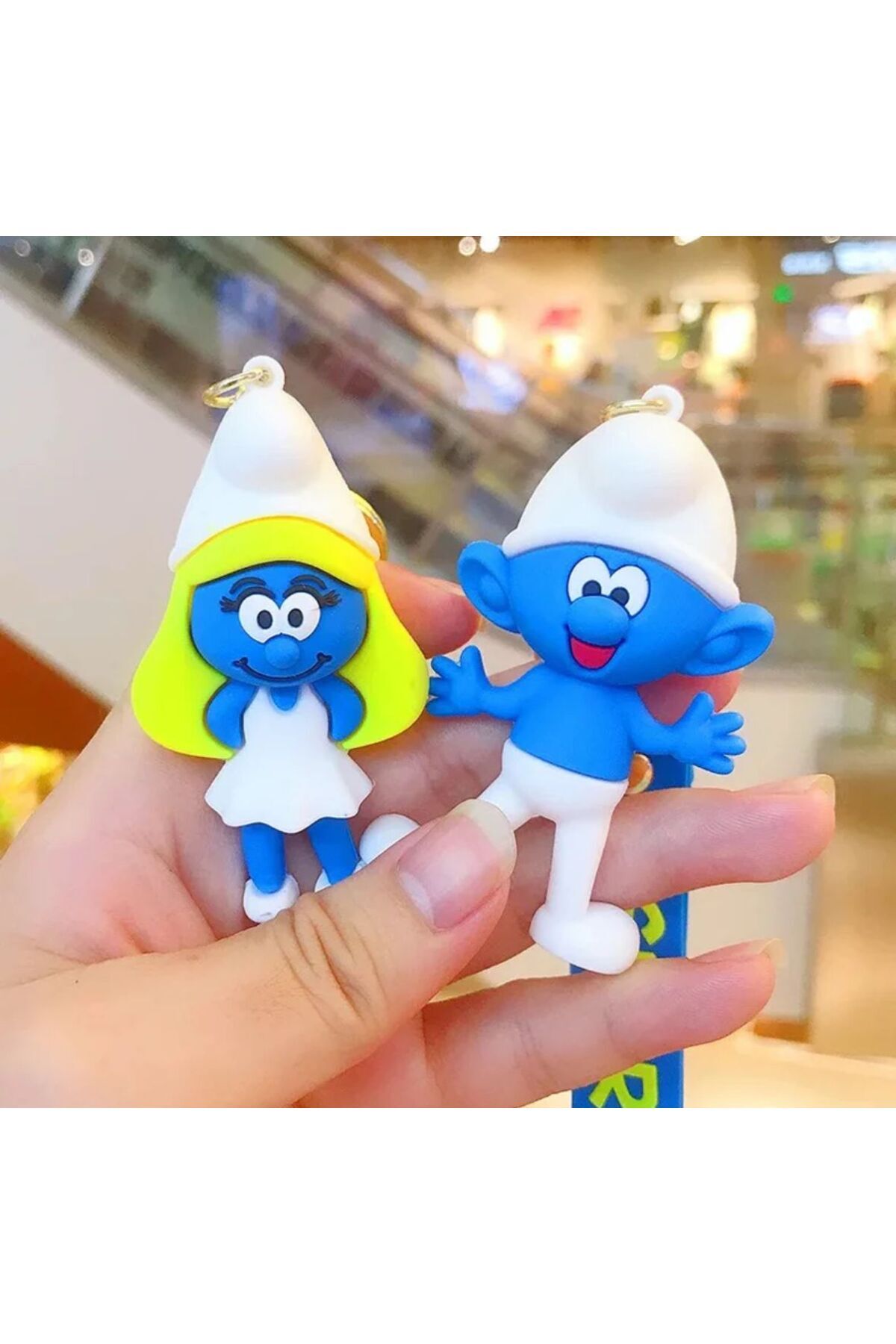 Sensoria-Decorative Smurfs Keychain and Bag Accessory 3D Keychain Silicone Large Size Smurf Smurf 4