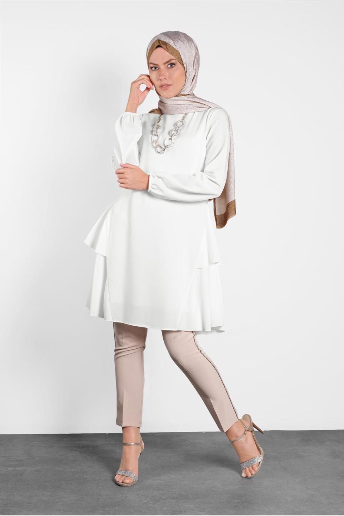 آلوینا تونیک با آستین کشسان و چیندار، جزئیات ۴۳۸۰ آلوینا تونیک با آستین کشسان و چیندار، جزئیات ۴۳۸۰