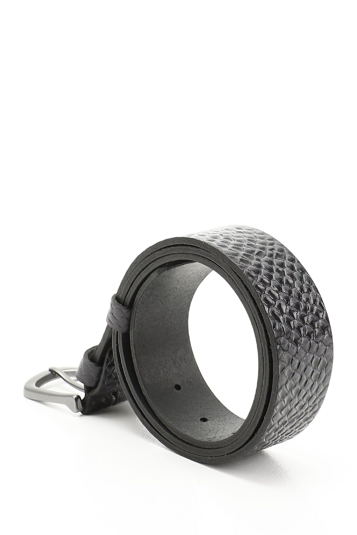 GÖNDERİ(R)-Navy Blue Antique Gön Genuine Leather Men's Belt 14075 4