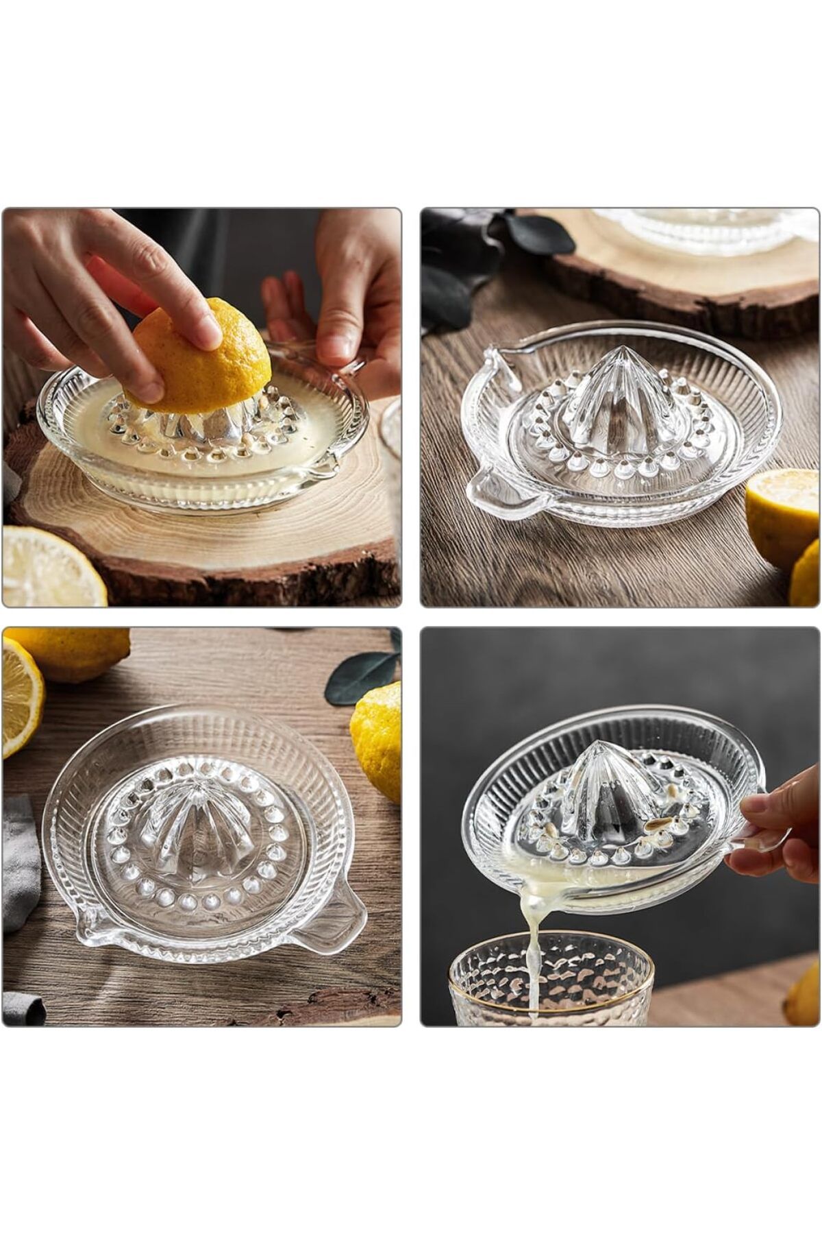 COOYA-Manual Glass Citrus Juicer,Portable,Easy to Clean,Pointy Design,Super Smooth Results,16x6 cm 5