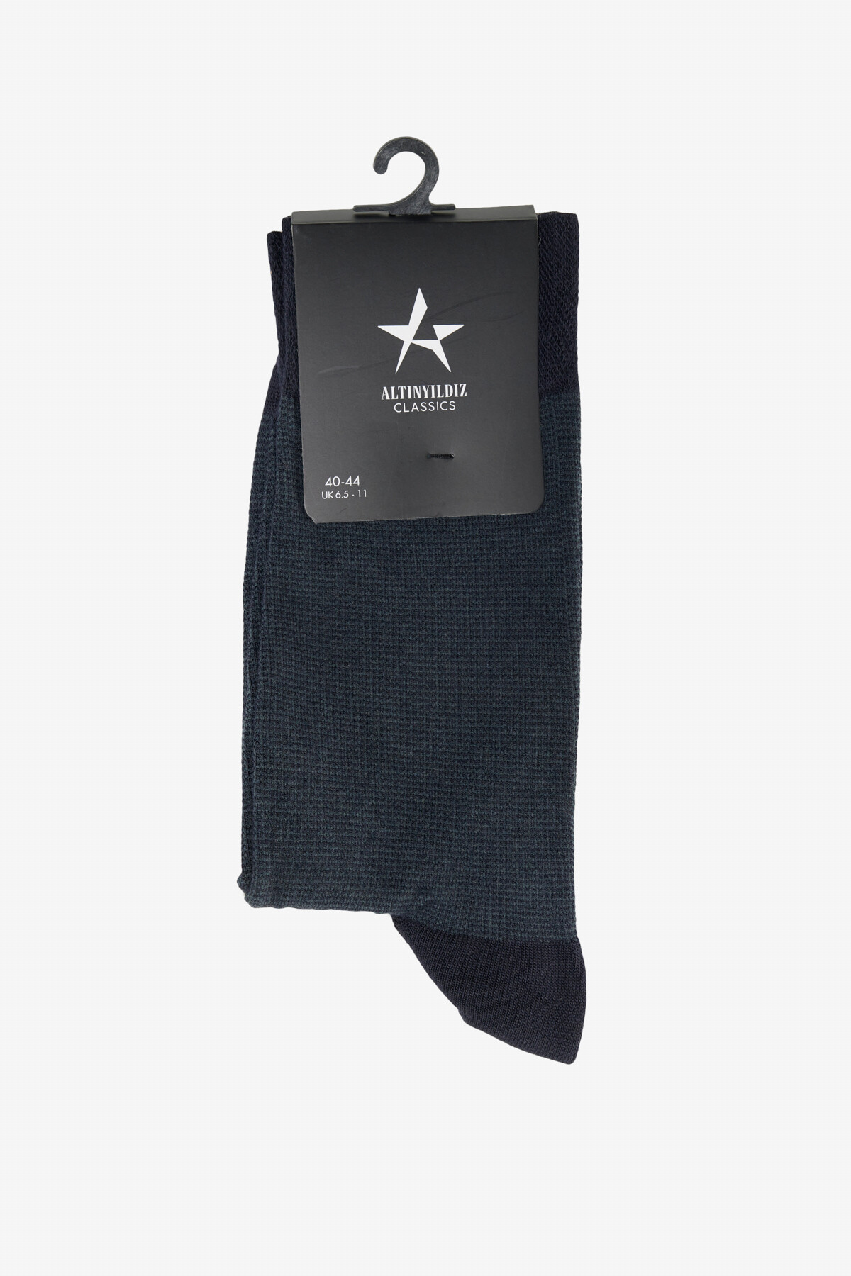 Erkek Lacivert-Gri Desenli Tekli Çorap