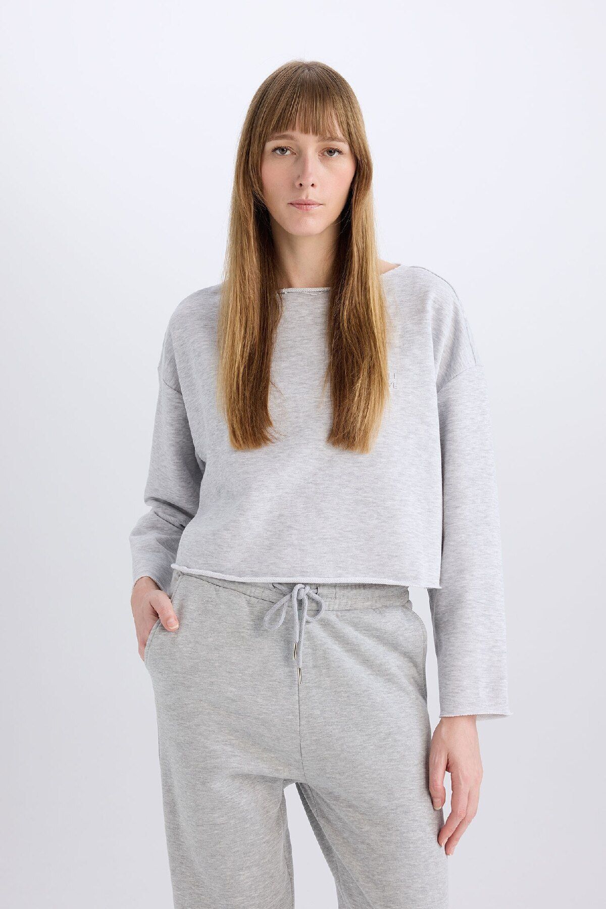 DeFacto-Topuri de pijama cu mânecă lungă cu gât crew Fall In Love - B1279ax23wn 3