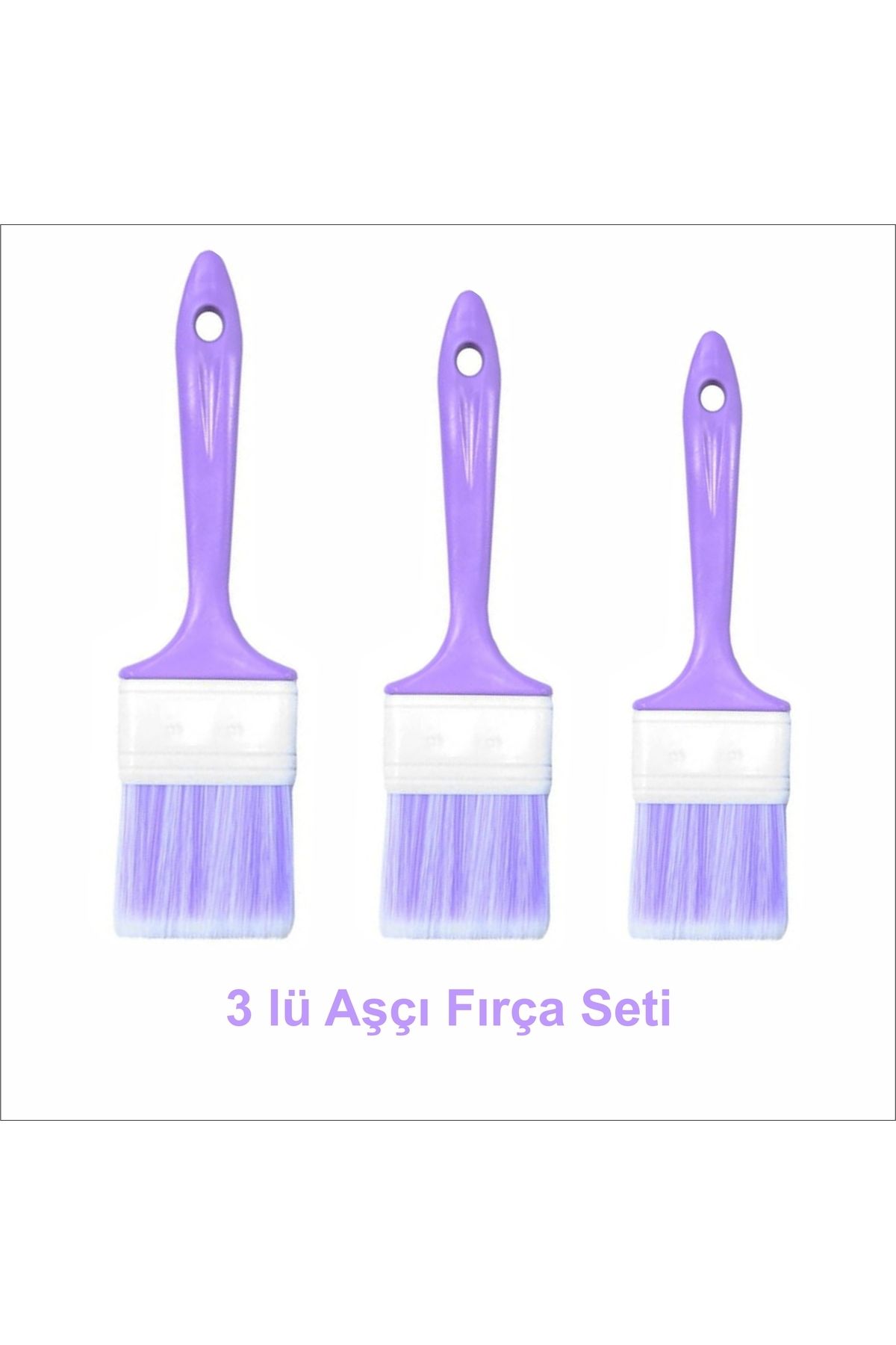 woodretro Aşcı Ve Gıda Fırçası 3lü set Profesyonel 7cm-6cm-4cm