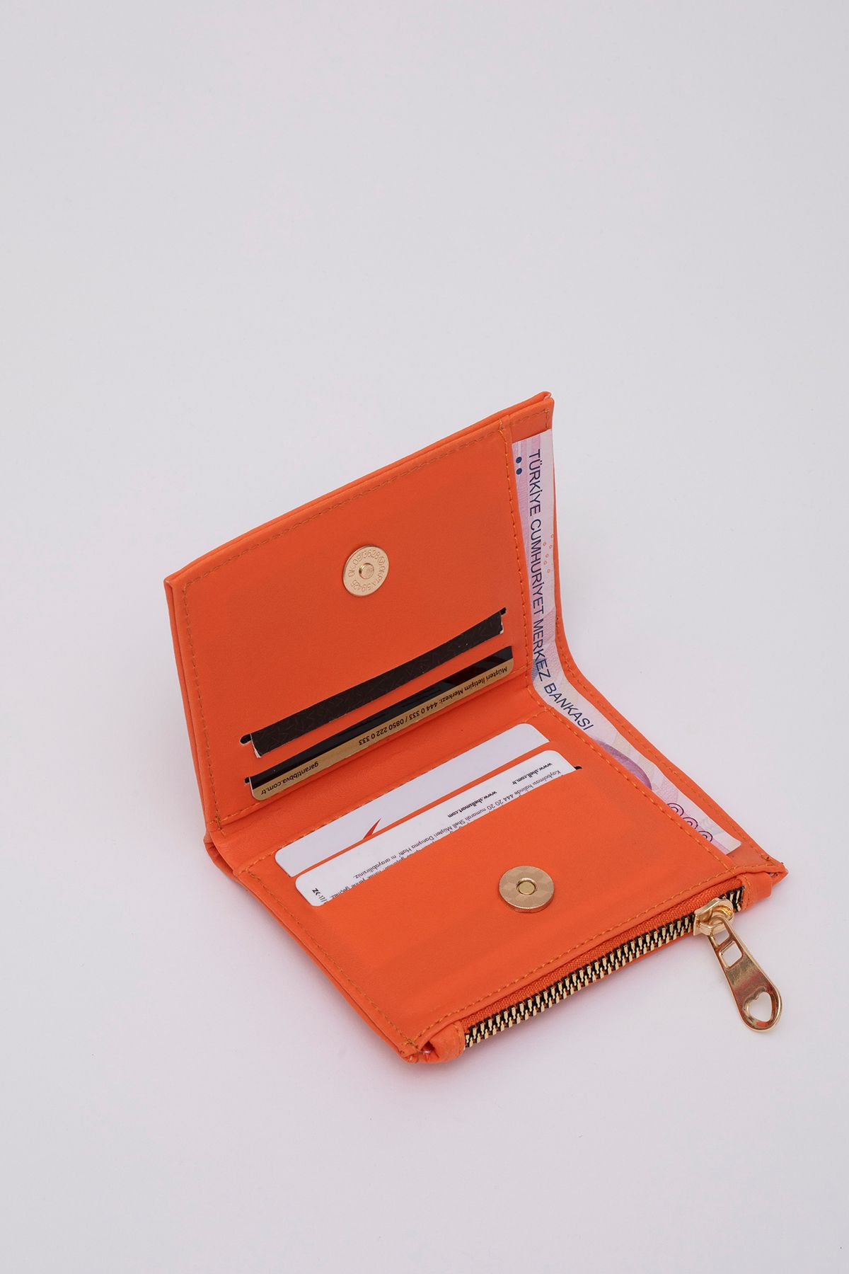 SHAKA-Orange SHK70 Faux Leather Wallet with Front Pocket, Coin and Paper Money Compartment, Card Holder and Snap Closure 2