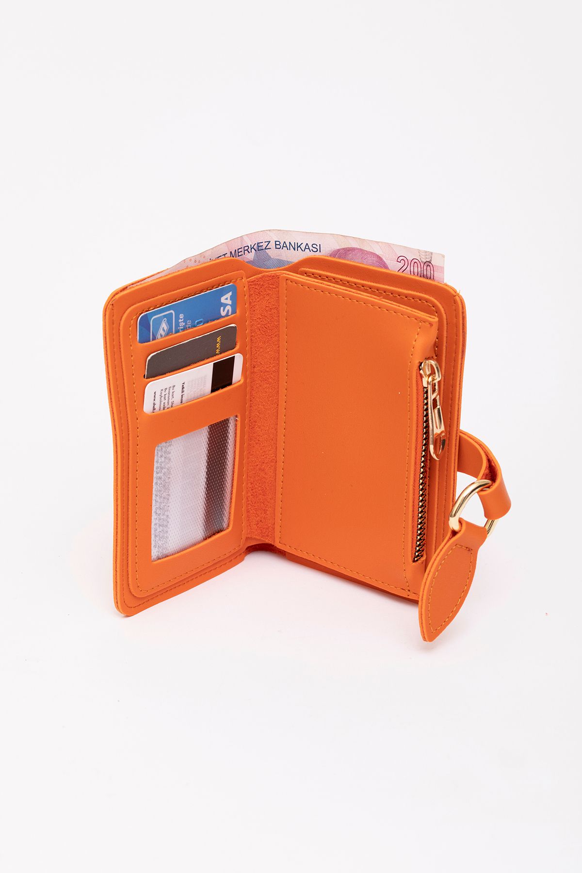 SHAKA-Orange Shk66 Stylish Wallet with Drop Buckle, Snap Fastener Front Pocket, Coin and Paper Money Compartment, Card Holder 4