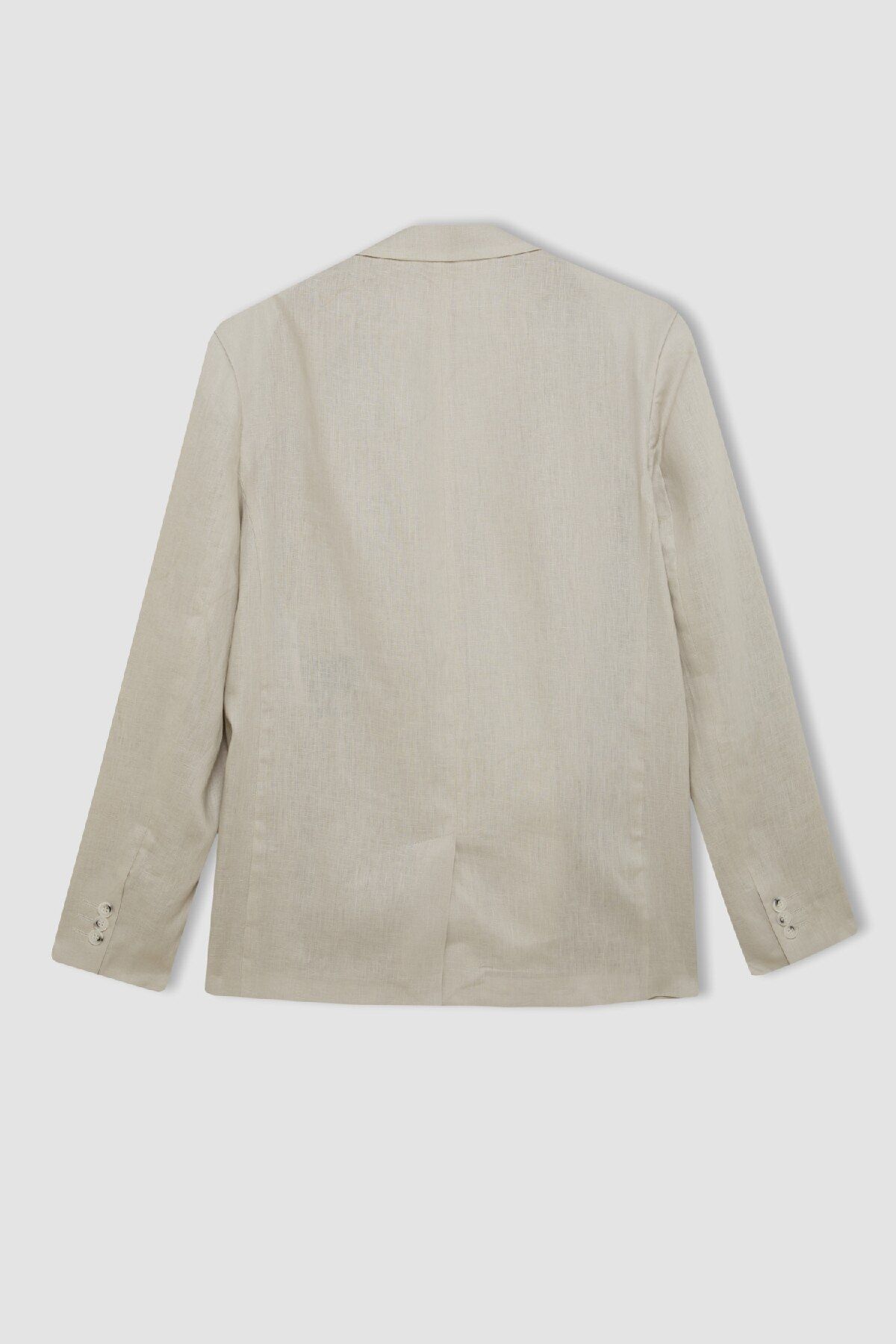 DeFacto-Regular Fit Half Lining Buttoned Linen Blazer Jacket Z8075Az24Sm 3